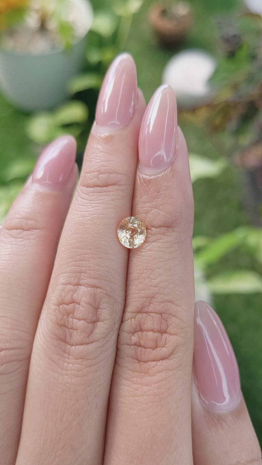 1.09 Ct. Peach Sapphire from Ceylon (Sri Lanka) Size Video