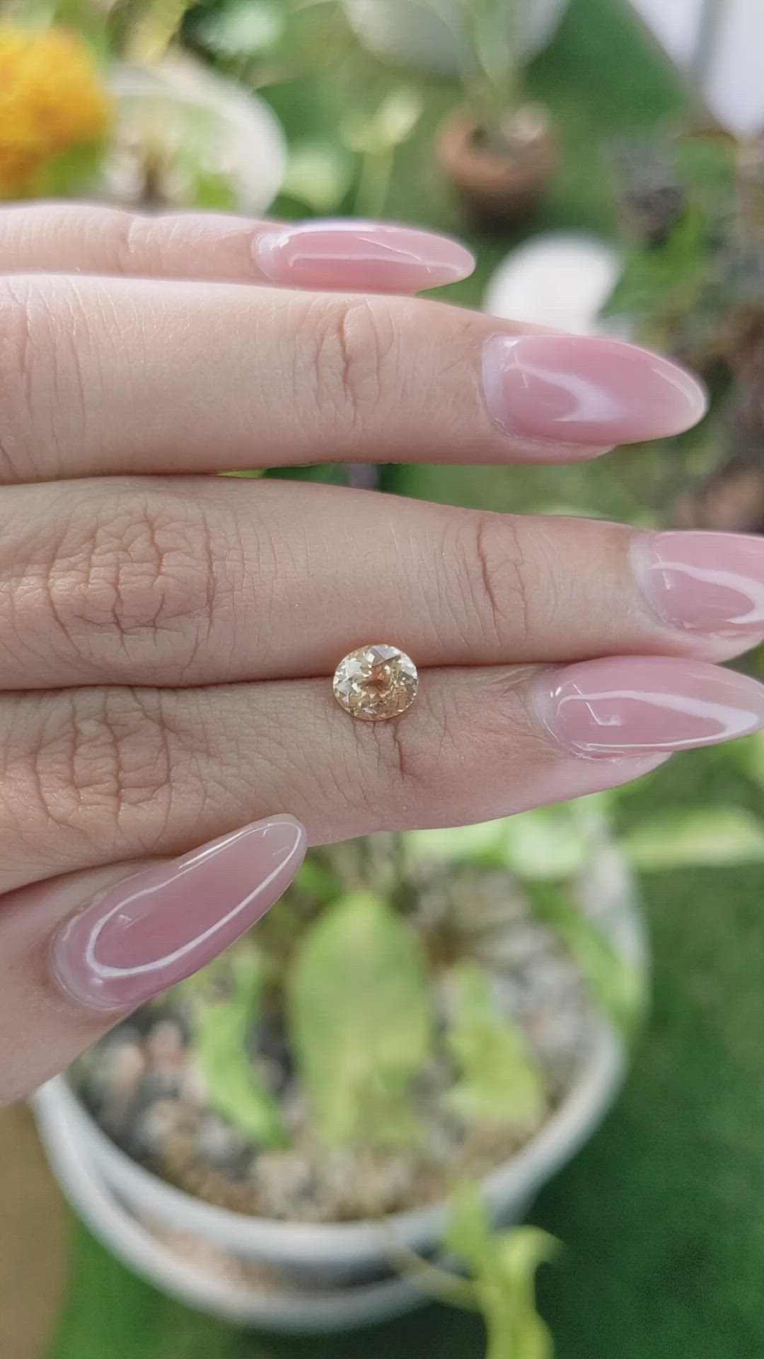 1.09 Ct. Peach Sapphire from Ceylon (Sri Lanka) Size Video