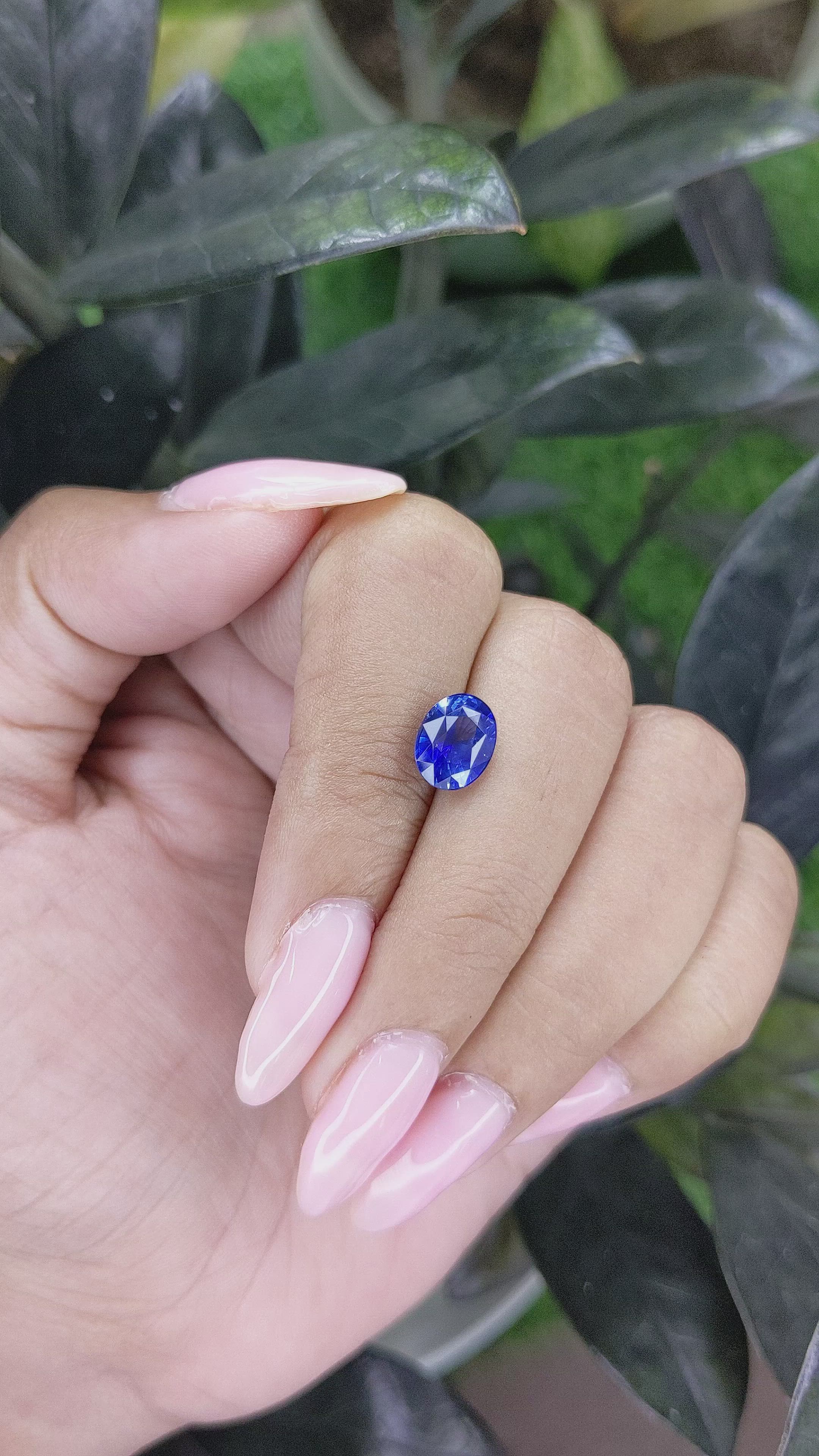 2.56 Ct. Blue Sapphire from Ceylon (Sri Lanka) Size Video