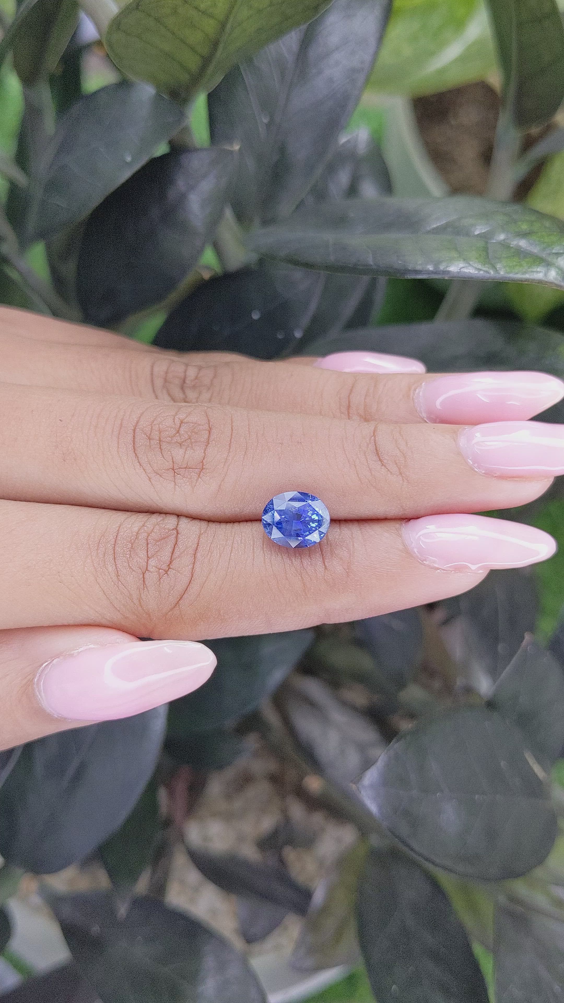 3.07 Ct. Blue Sapphire from Ceylon (Sri Lanka) Size Video