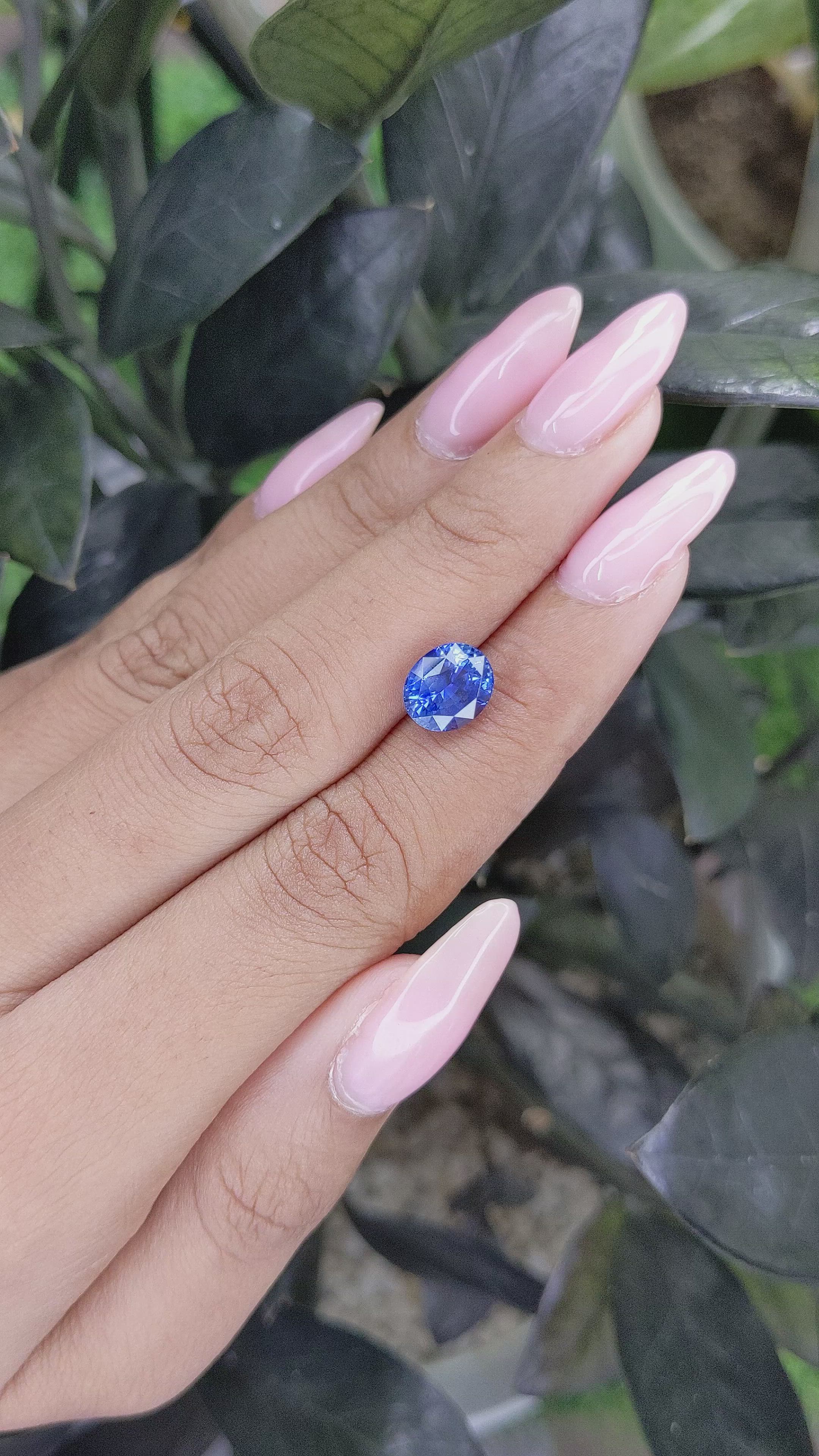 3.07 Ct. Blue Sapphire from Ceylon (Sri Lanka) Size Video
