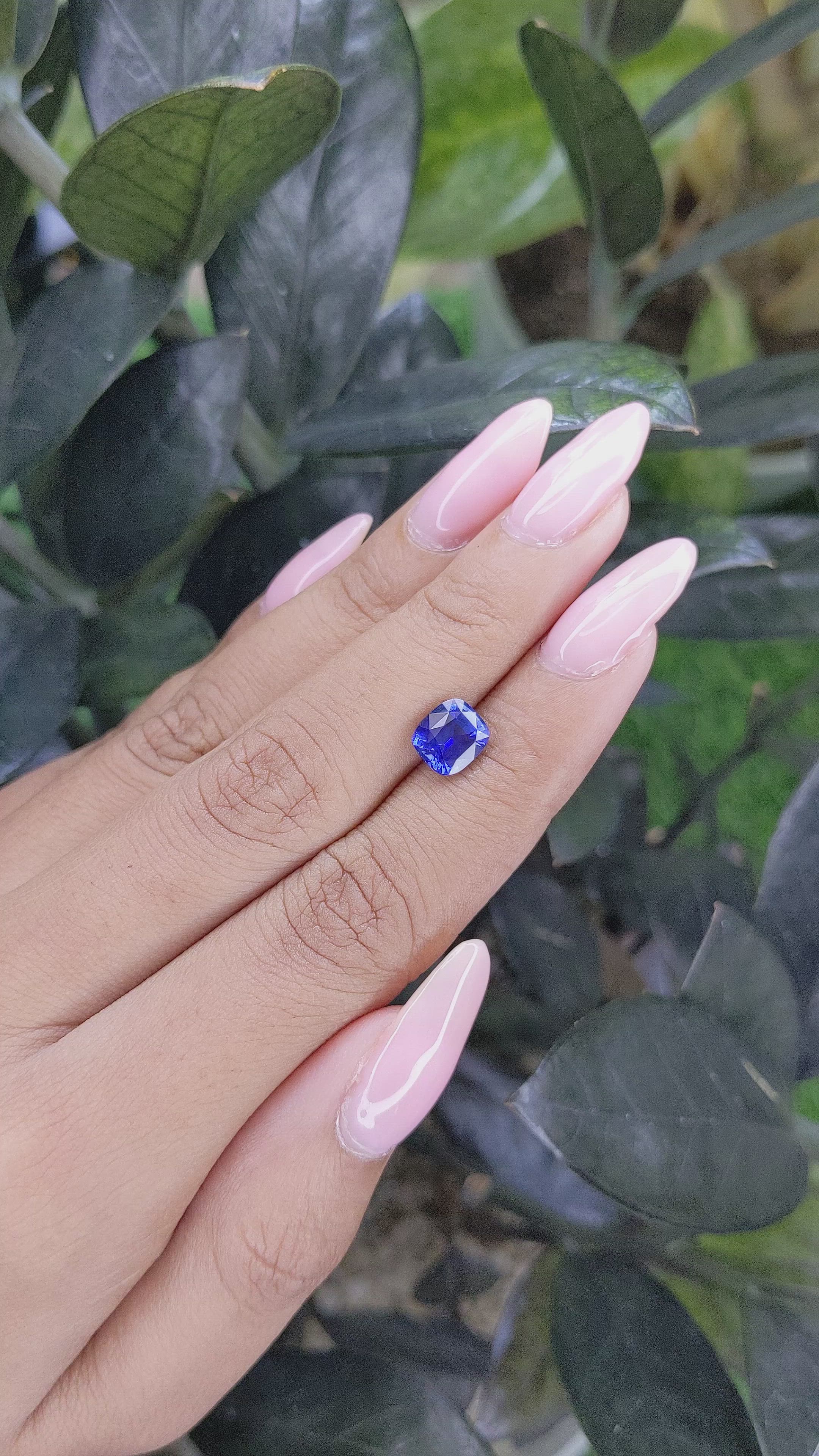 2.03 Ct. Blue Sapphire from Ceylon (Sri Lanka) Size Video