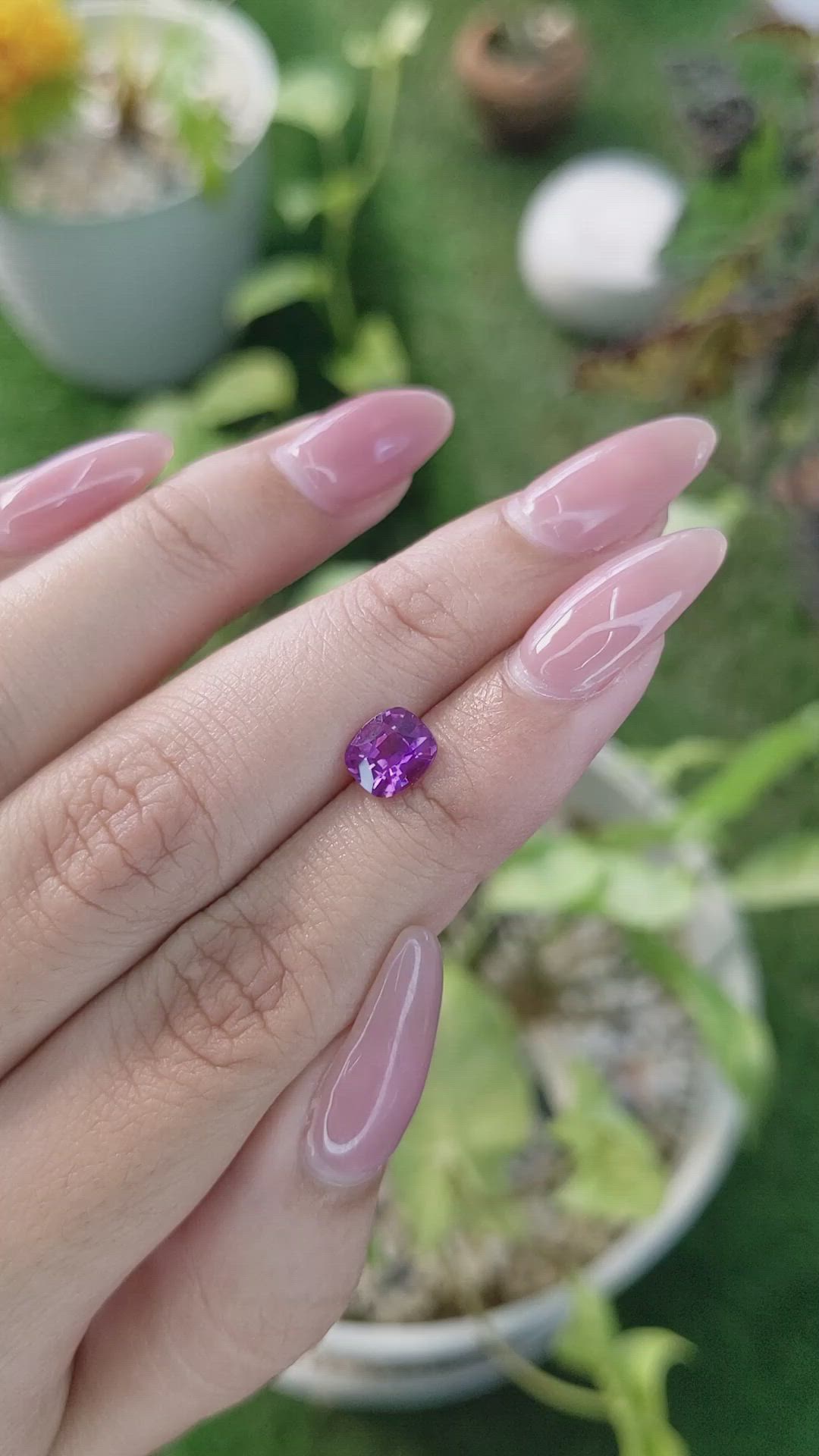 1.29 Ct. Pinkish Purple Sapphire from Madagascar Size Video