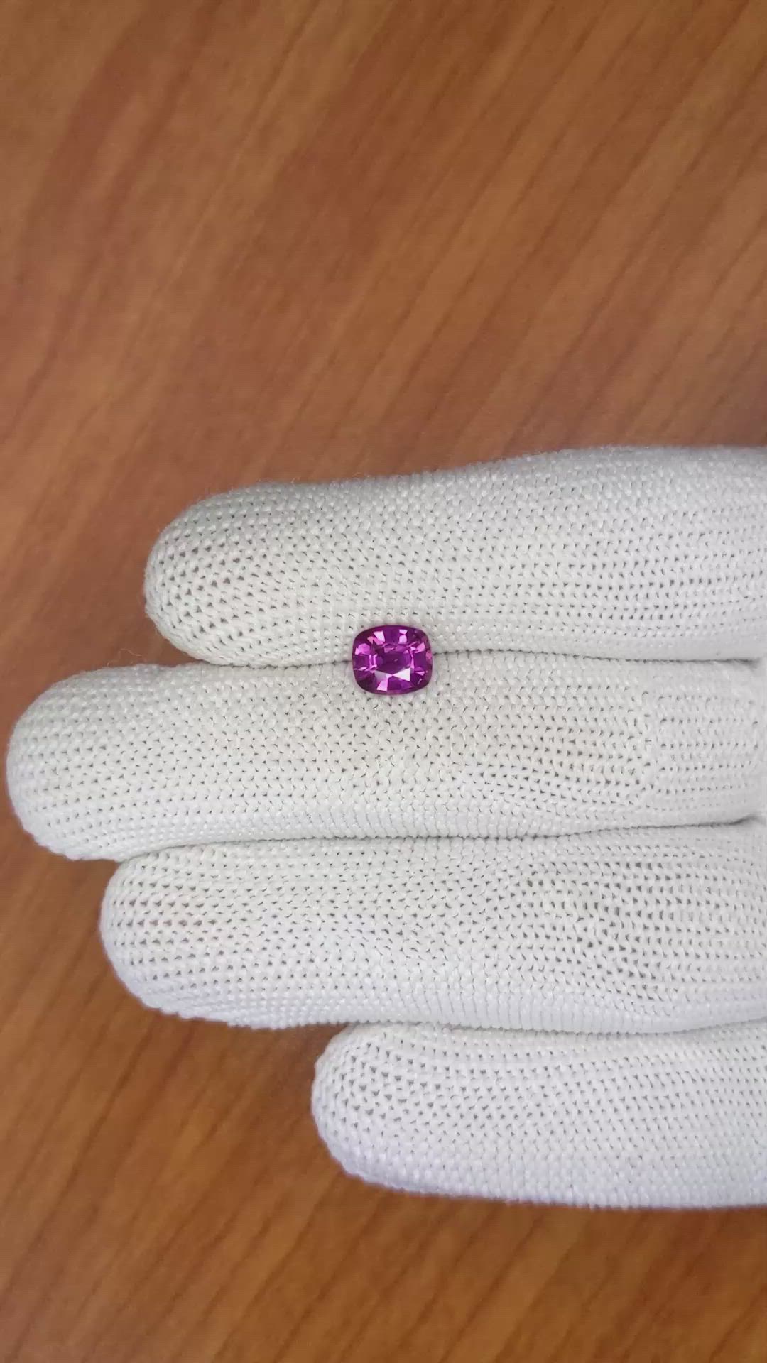 1.29 Ct. Pinkish Purple Sapphire from Madagascar Size Video