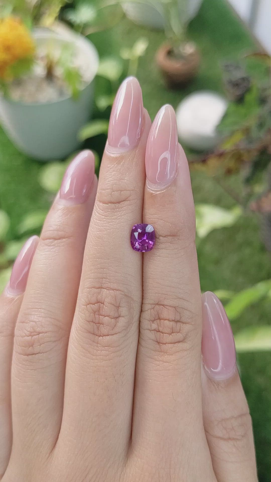 1.29 Ct. Pinkish Purple Sapphire from Madagascar Size Video