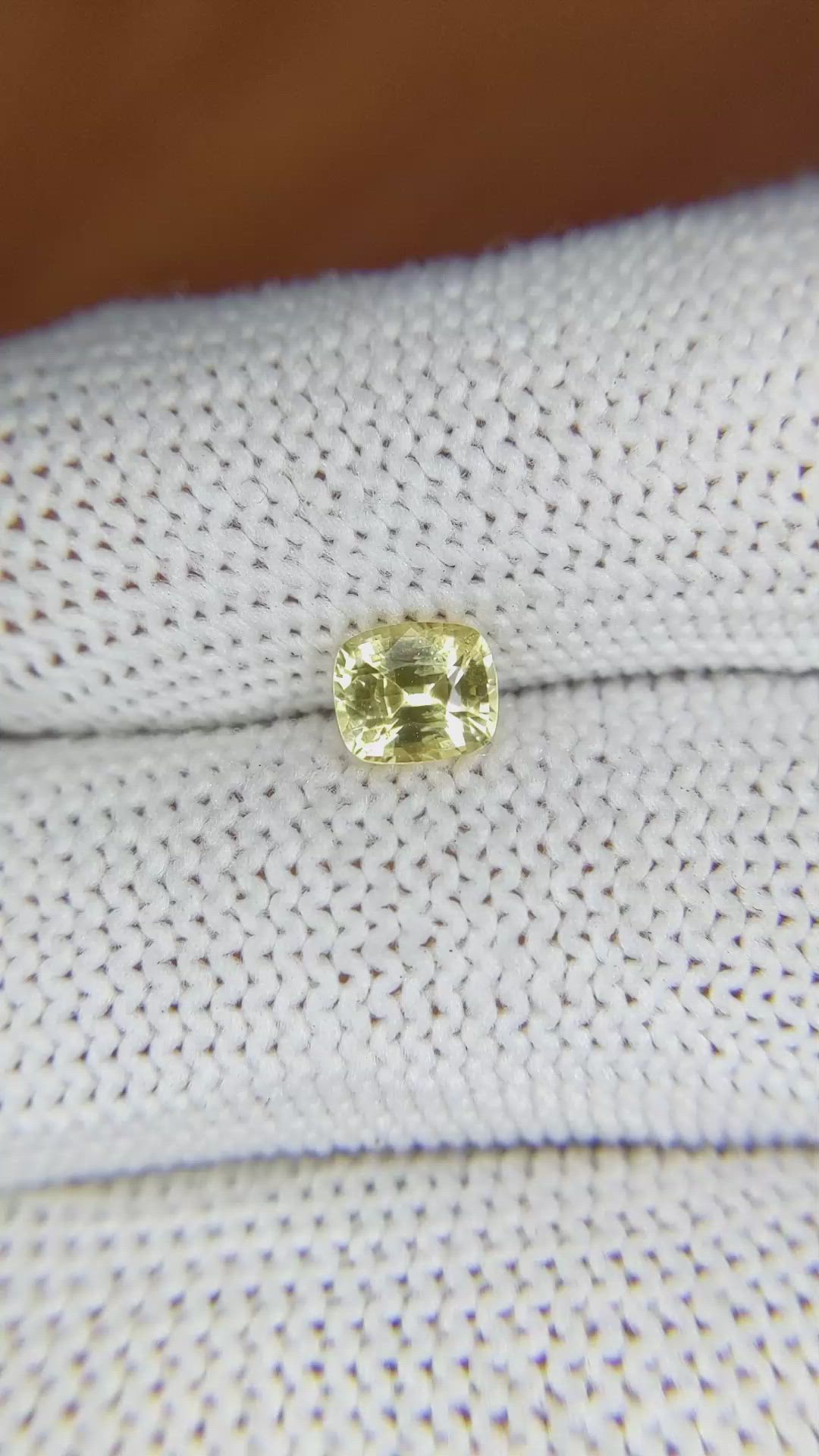0.85 Ct. Yellow Sapphire from Ceylon (Sri Lanka) Size Video
