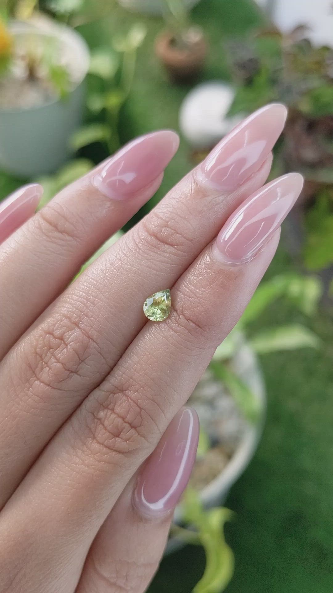0.52 Ct. Greenish Yellow Sapphire from Madagascar Size Video