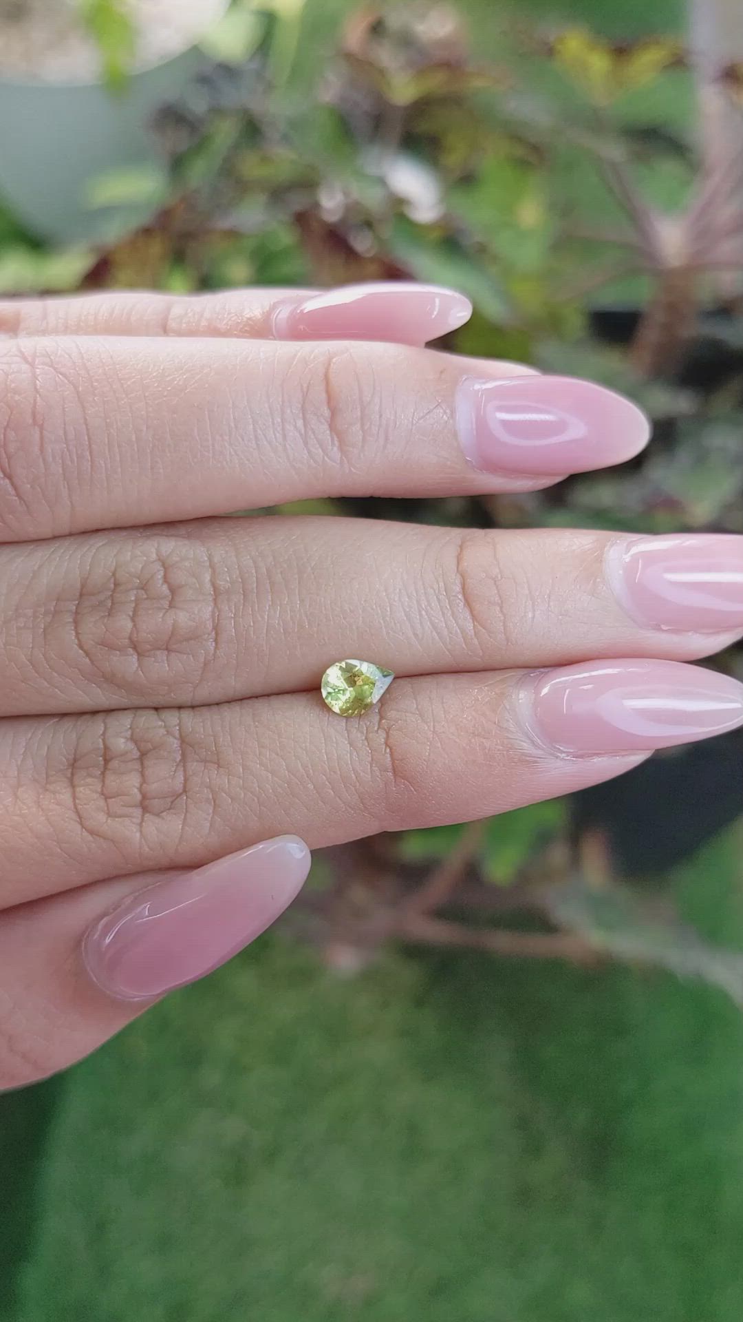 0.52 Ct. Greenish Yellow Sapphire from Madagascar Size Video