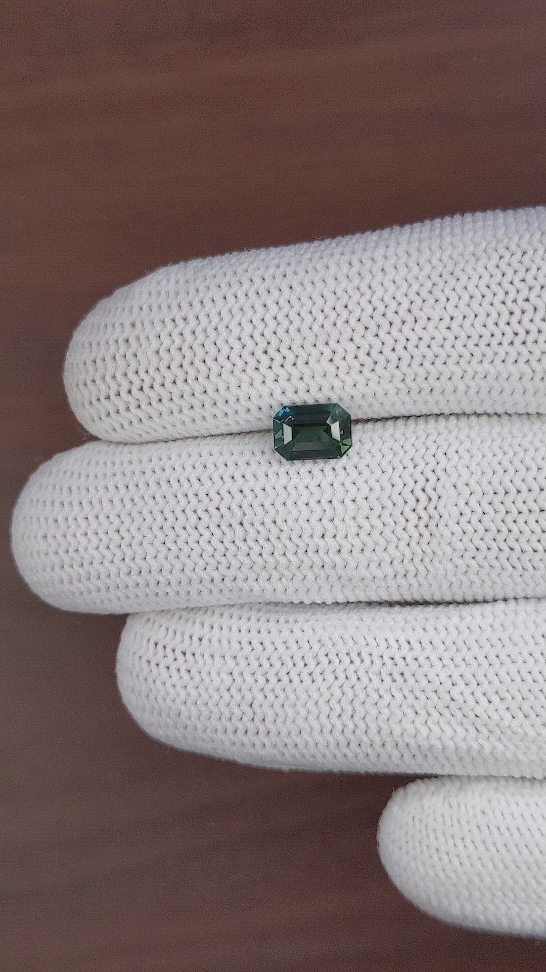 1.57 Ct. Bluish Green Sapphire from Madagascar Size Video