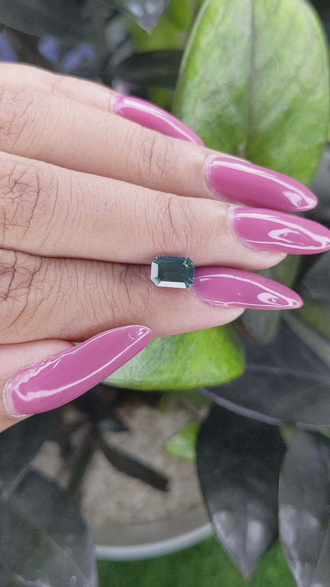 1.57 Ct. Bluish Green Sapphire from Madagascar Size Video