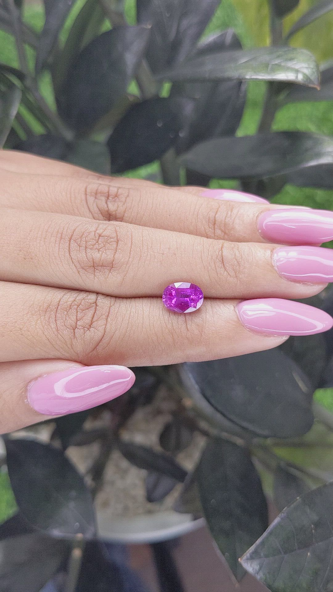 1.97 Ct. Pinkish Purple Sapphire from Ceylon (Sri Lanka) Size Video