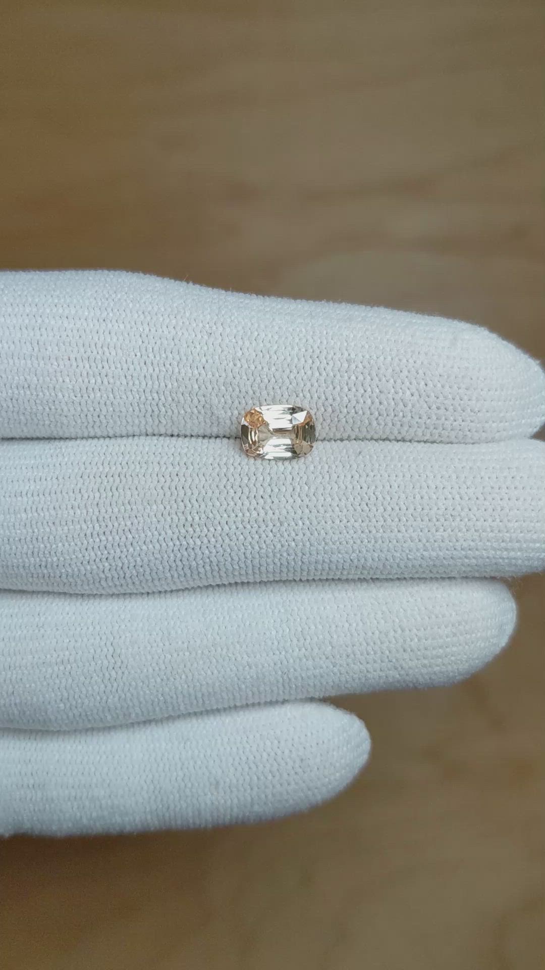 1.52 Ct. Peach Sapphire from Ceylon (Sri Lanka) Size Video