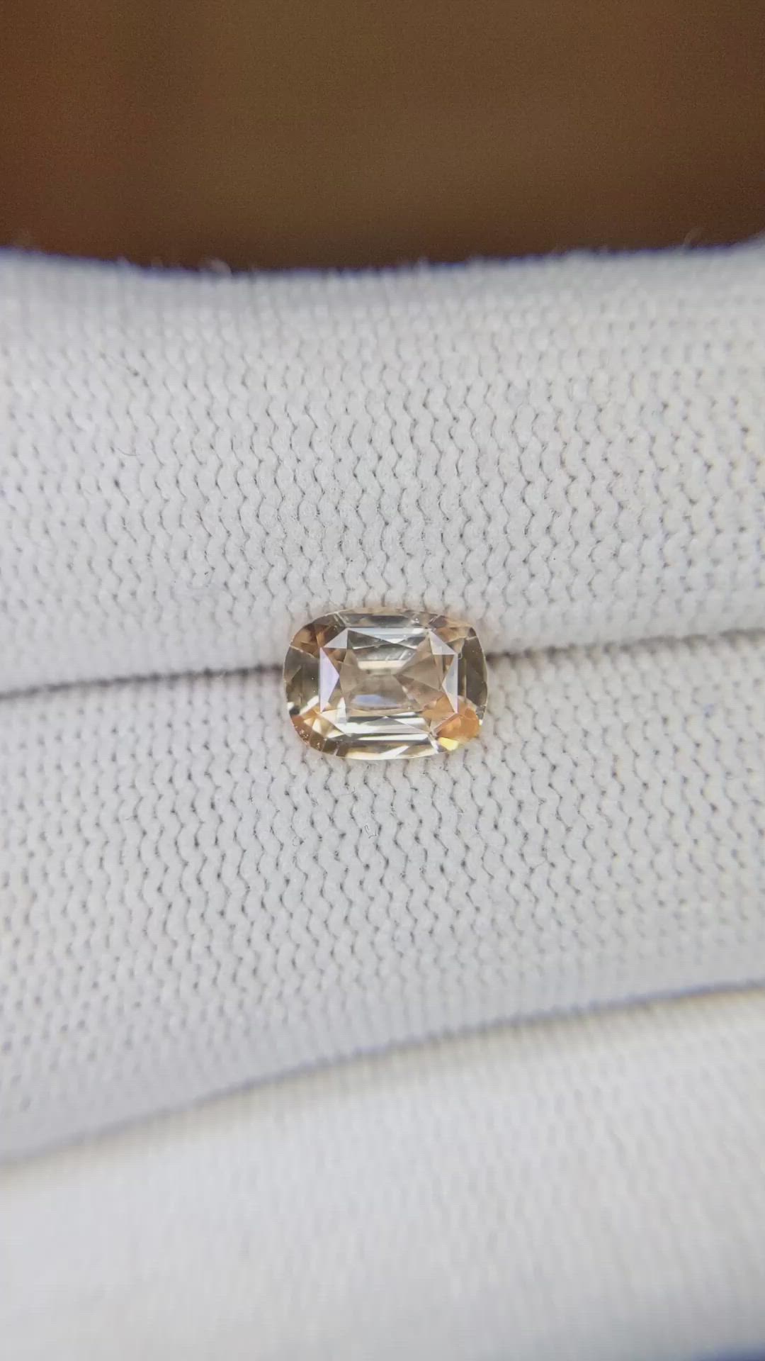 1.52 Ct. Peach Sapphire from Ceylon (Sri Lanka) Size Video