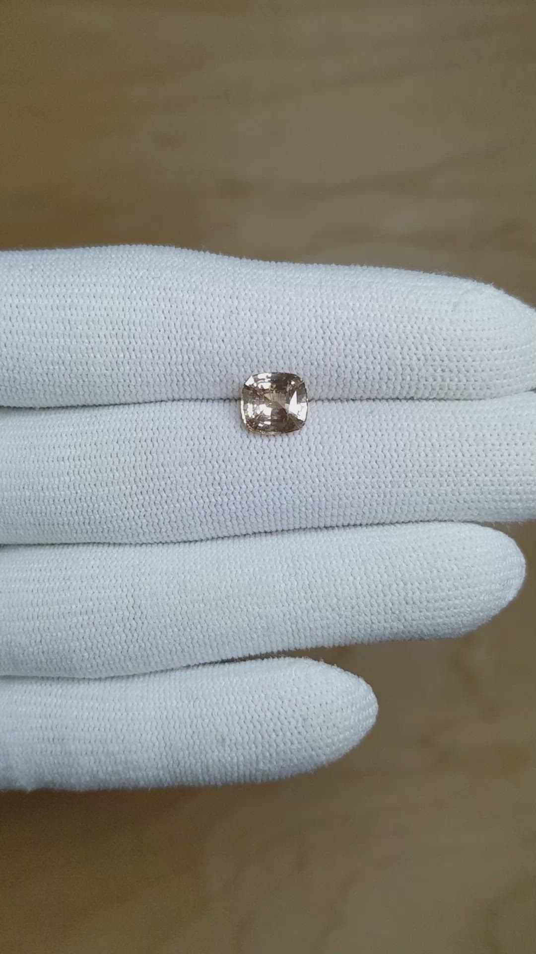 2.19 Ct. Peach Sapphire from Ceylon (Sri Lanka) Size Video