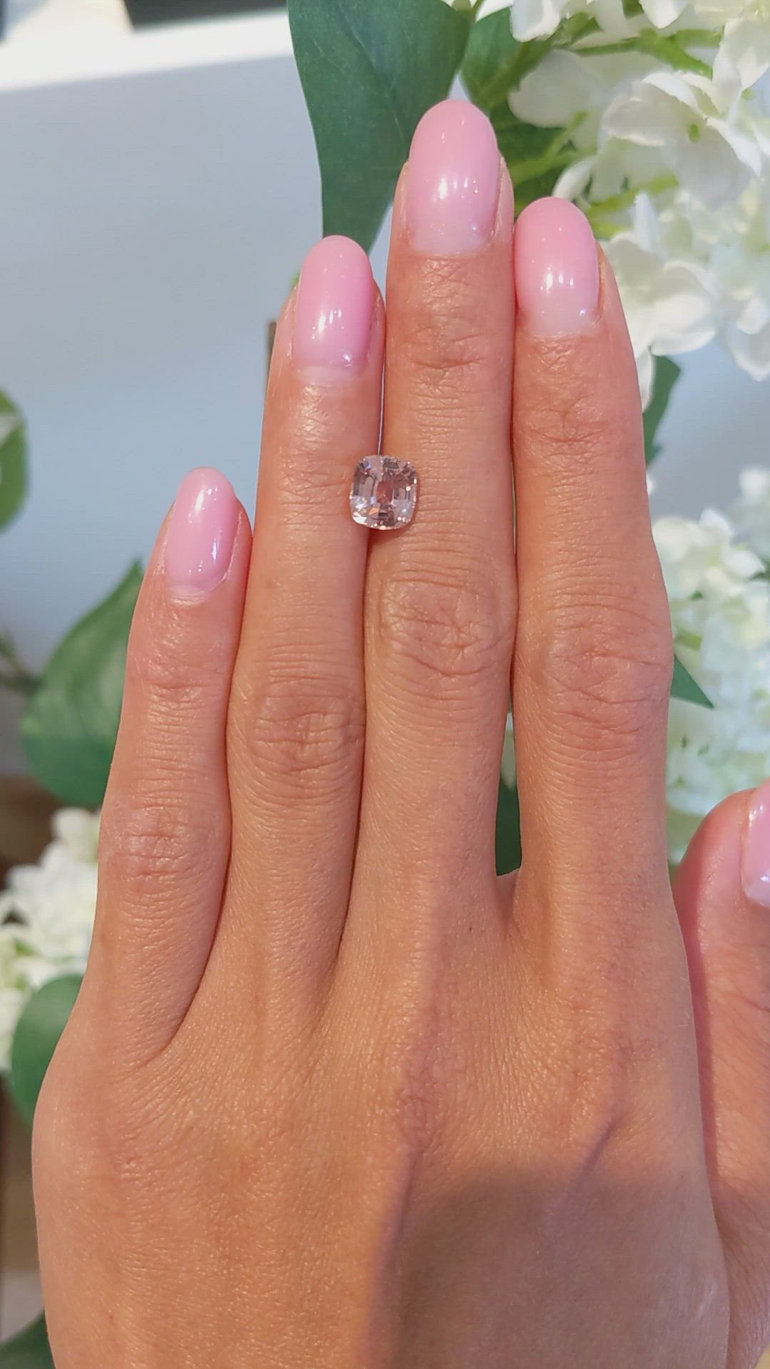 2.19 Ct. Peach Sapphire from Ceylon (Sri Lanka) Size Video