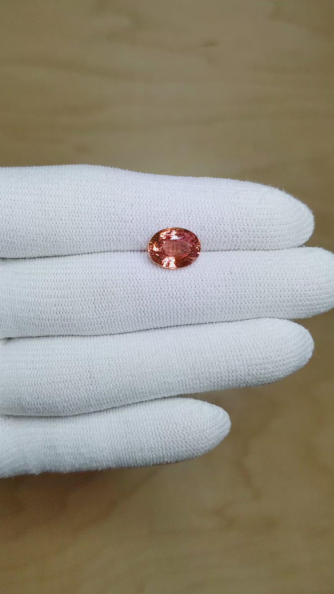 4.59 Ct. Padparadscha Sapphire from Madagascar Size Video