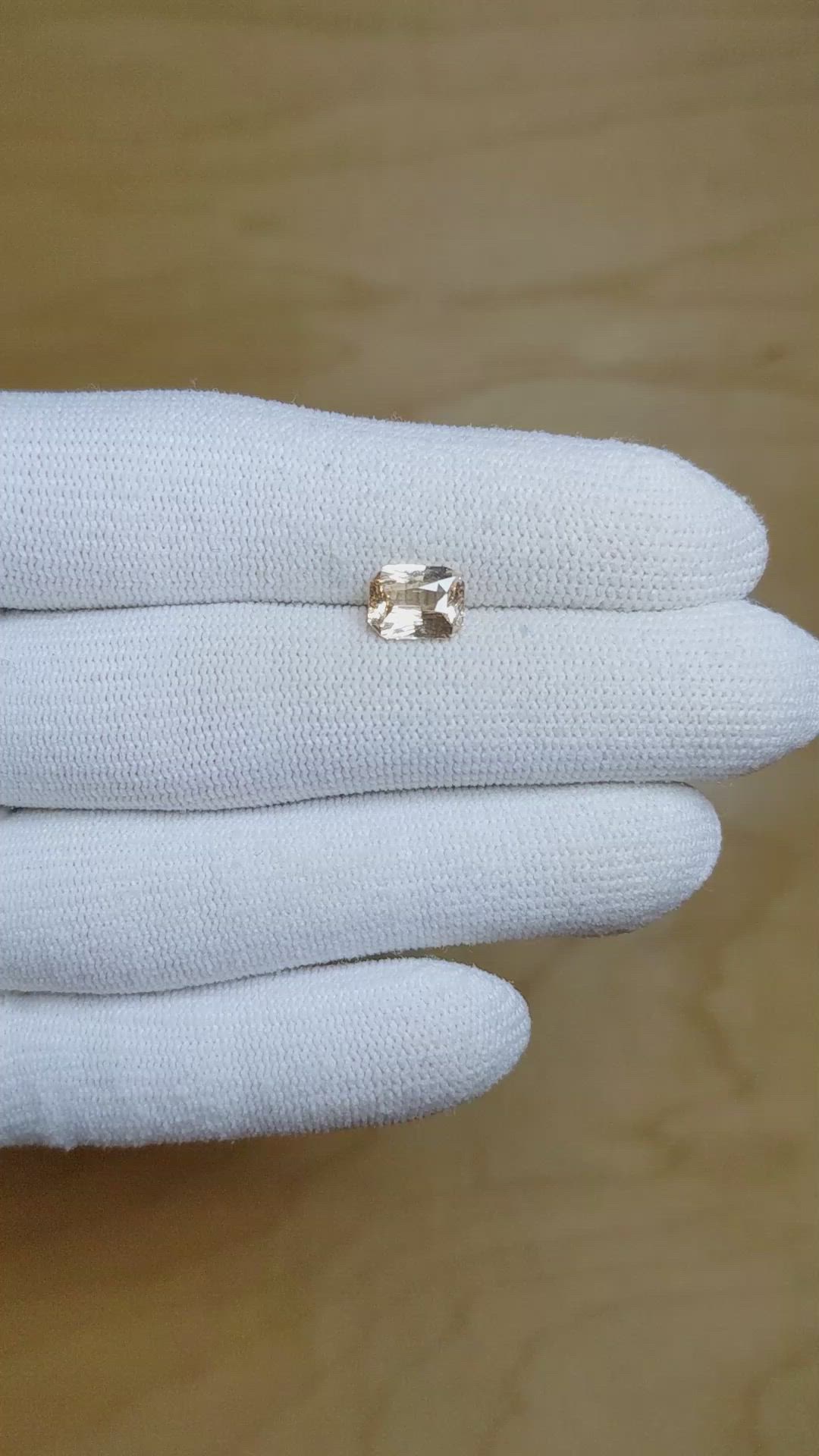 1.64 Ct. Peach Sapphire from Ceylon (Sri Lanka) Size Video