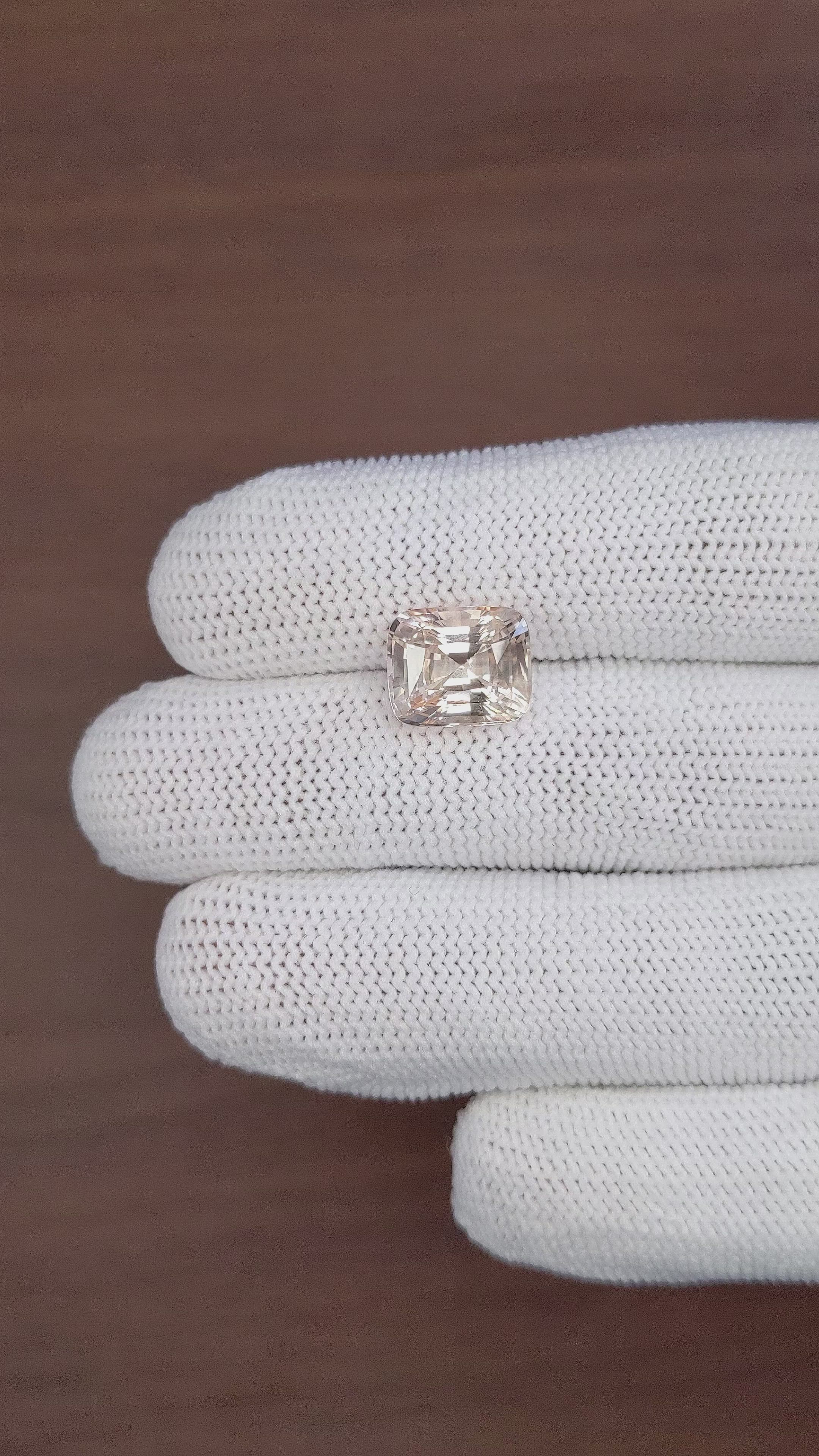 6.47 Ct. Peach Sapphire from Ceylon (Sri Lanka) Size Video