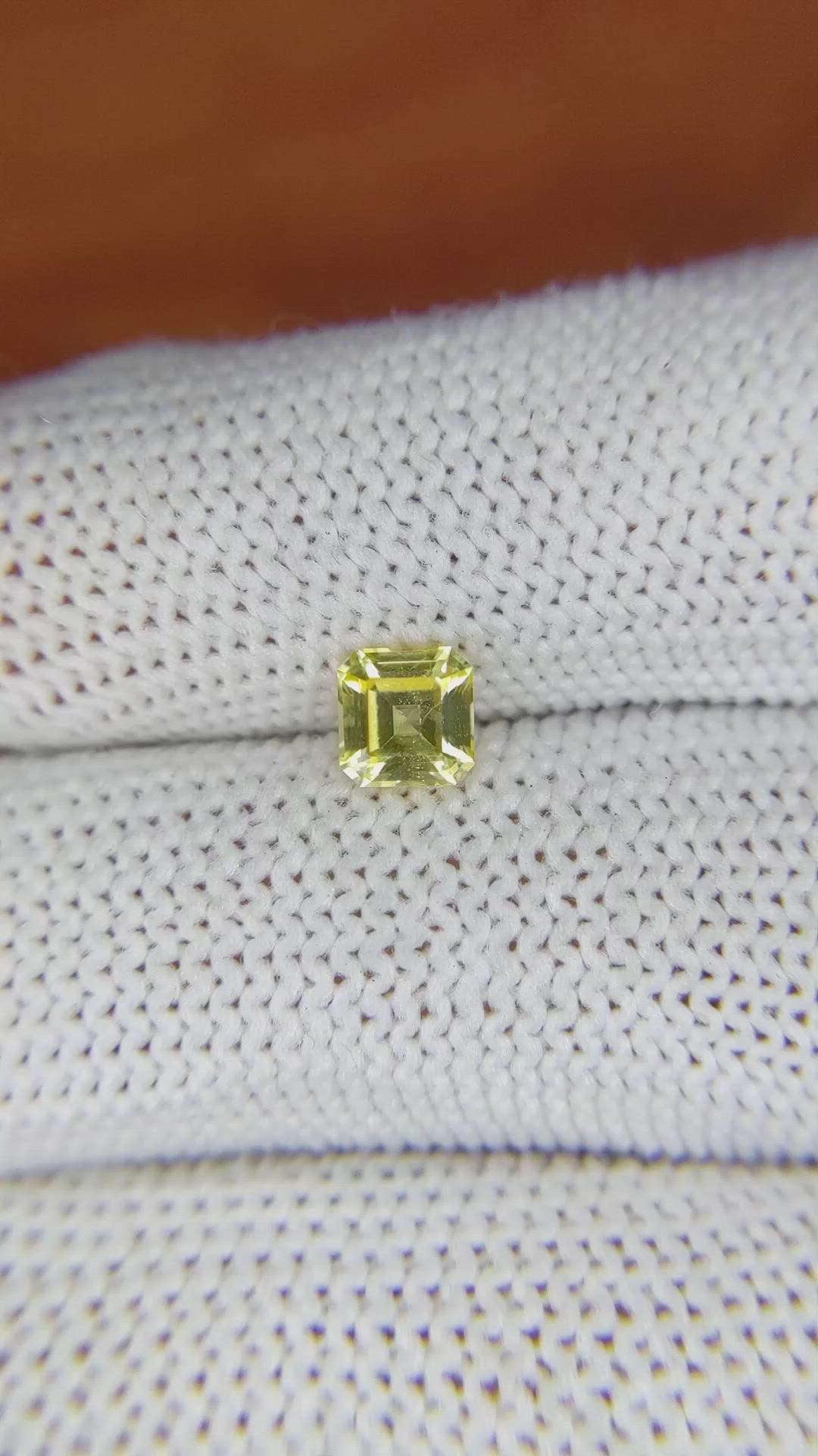 0.73 Ct. Yellow Sapphire from Ceylon (Sri Lanka) Size Video