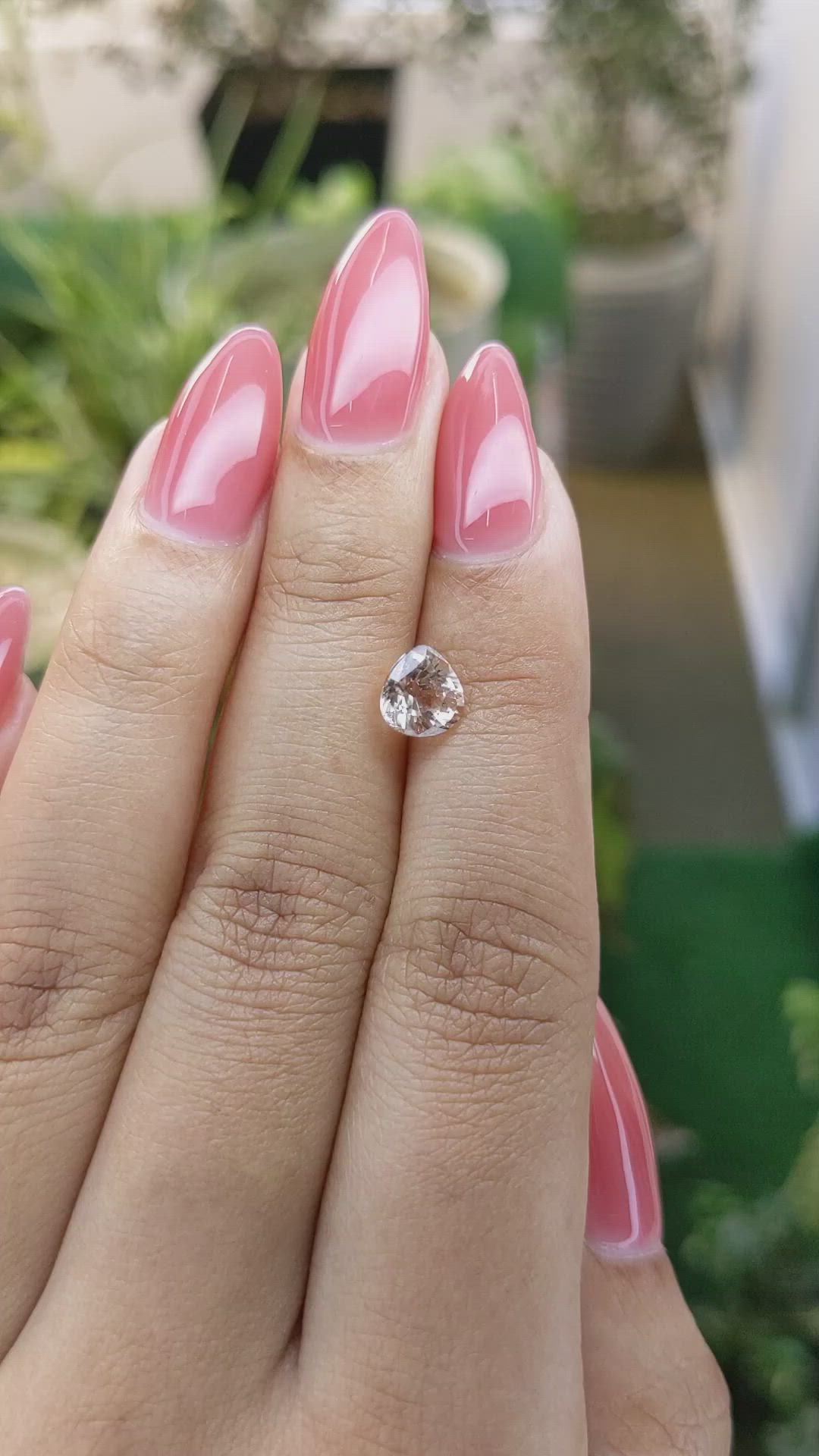 1.57 Ct. Peach Sapphire from Ceylon (Sri Lanka) Size Video