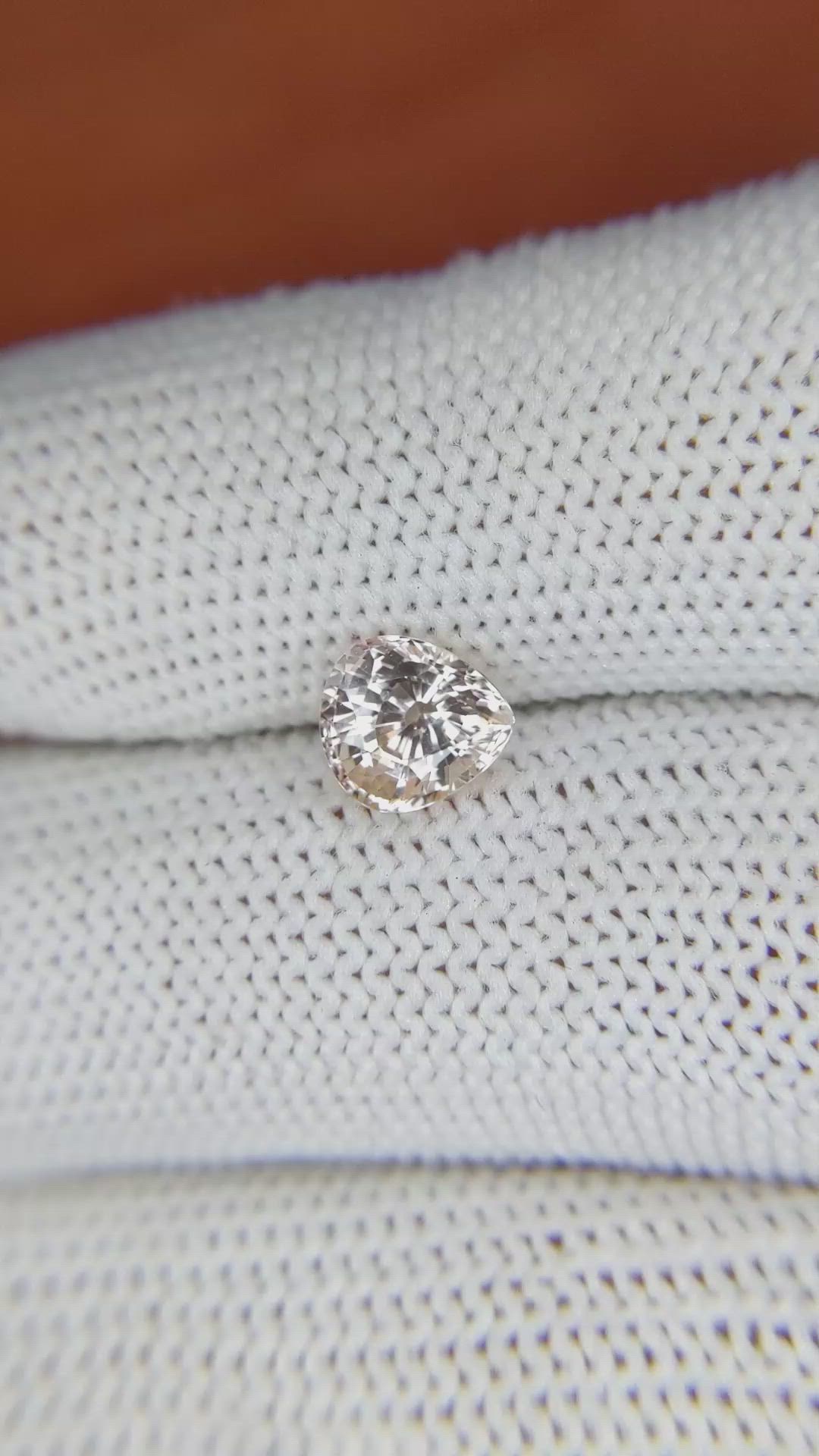 1.57 Ct. Peach Sapphire from Ceylon (Sri Lanka) Size Video