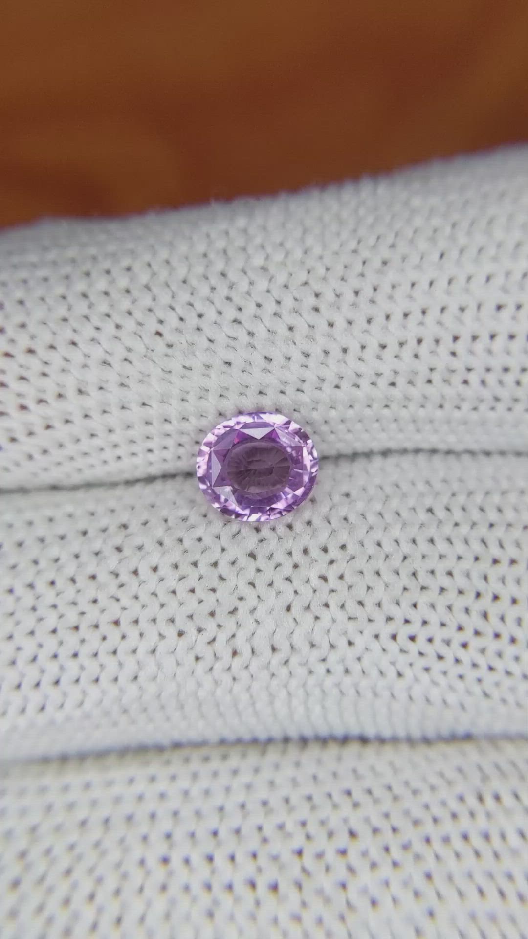 1.13 Ct. Pinkish Purple Sapphire from Ceylon (Sri Lanka) Size Video