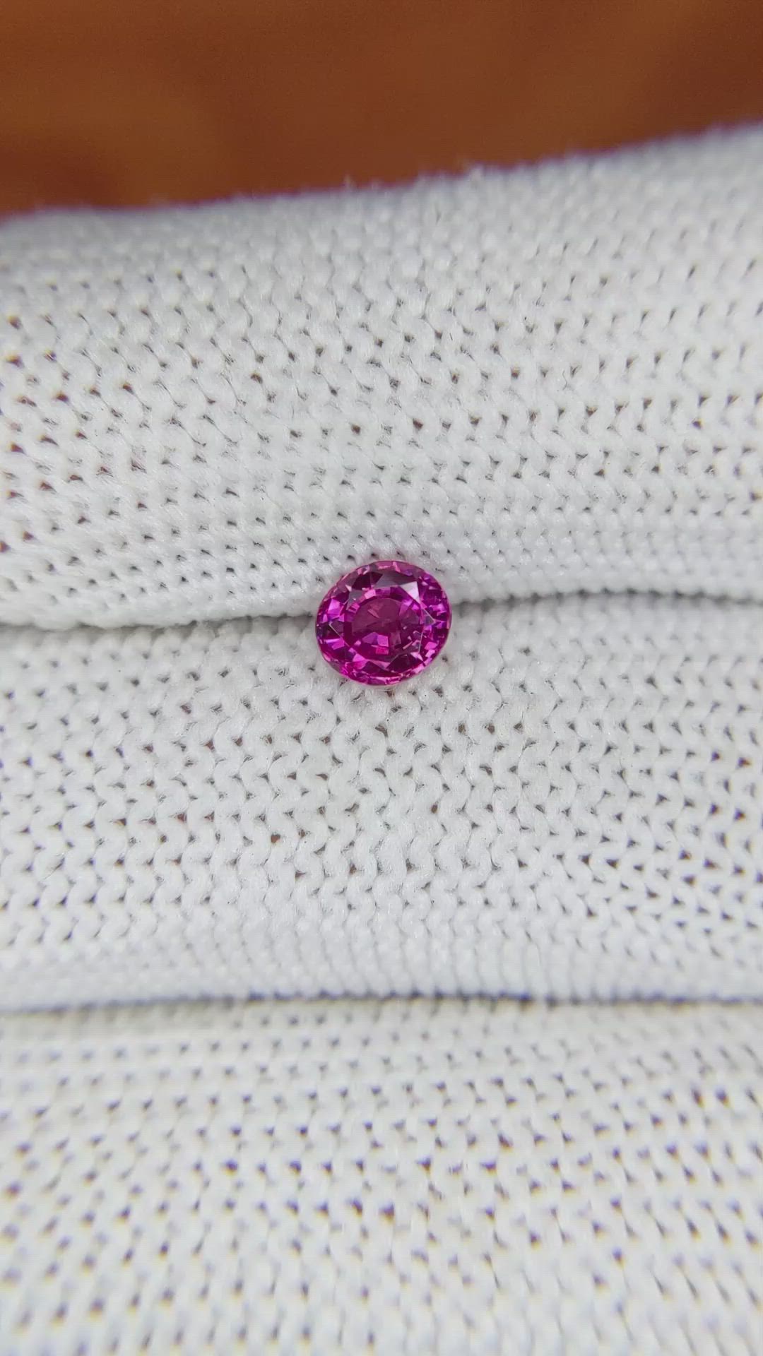 0.65 Ct. Purplish Pink Sapphire from Ceylon (Sri Lanka) Size Video