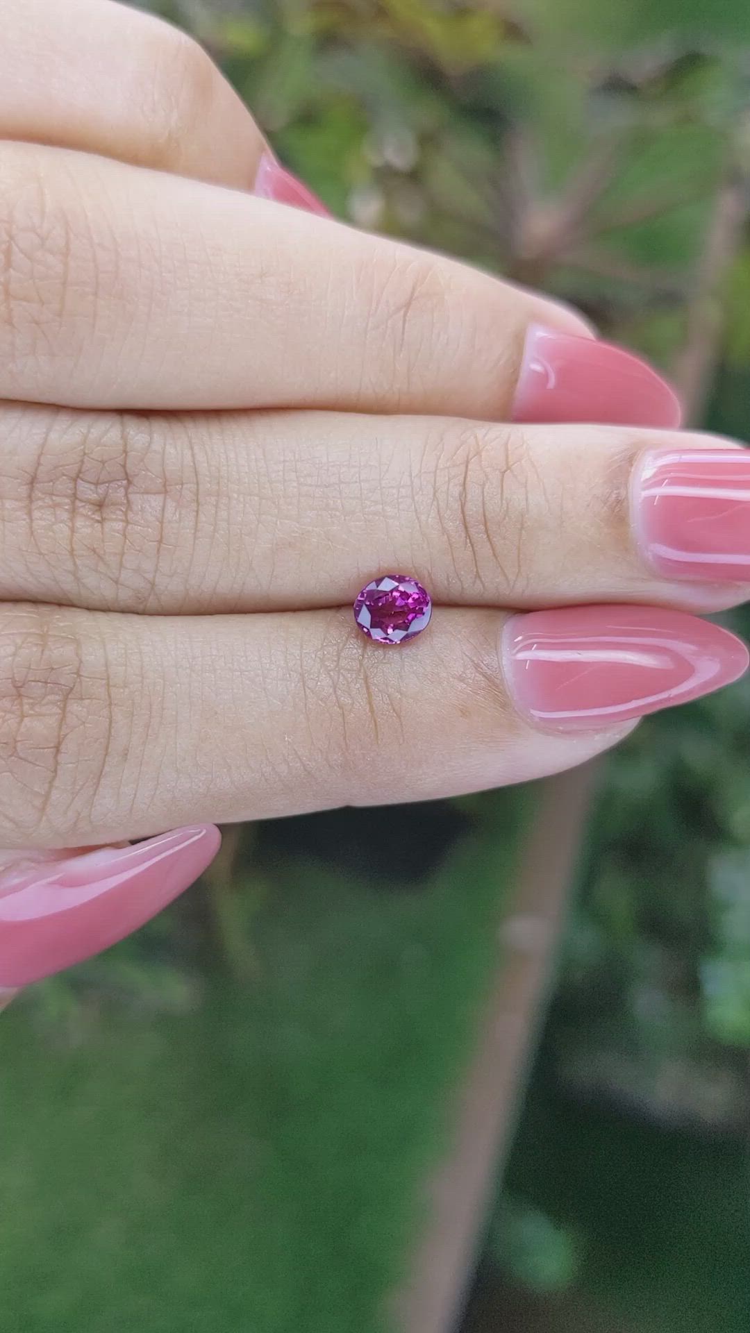 0.65 Ct. Purplish Pink Sapphire from Ceylon (Sri Lanka) Size Video