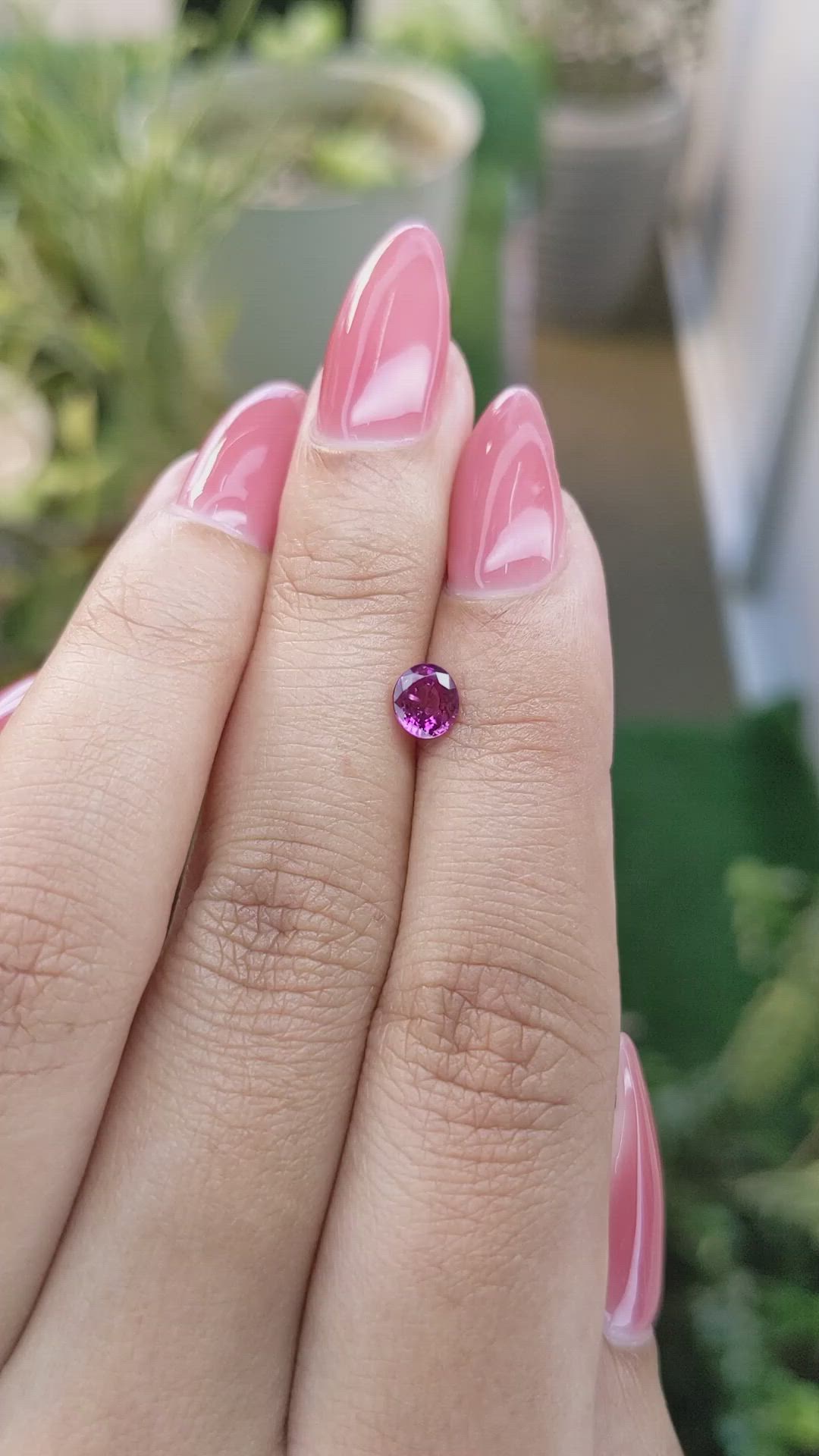 0.65 Ct. Purplish Pink Sapphire from Ceylon (Sri Lanka) Size Video