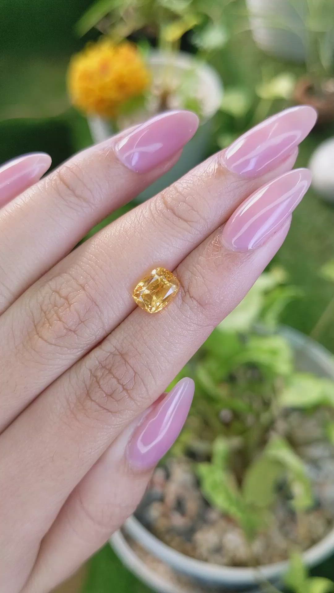 3.09 Ct. Yellowish Orange Sapphire from Ceylon (Sri Lanka) Size Video