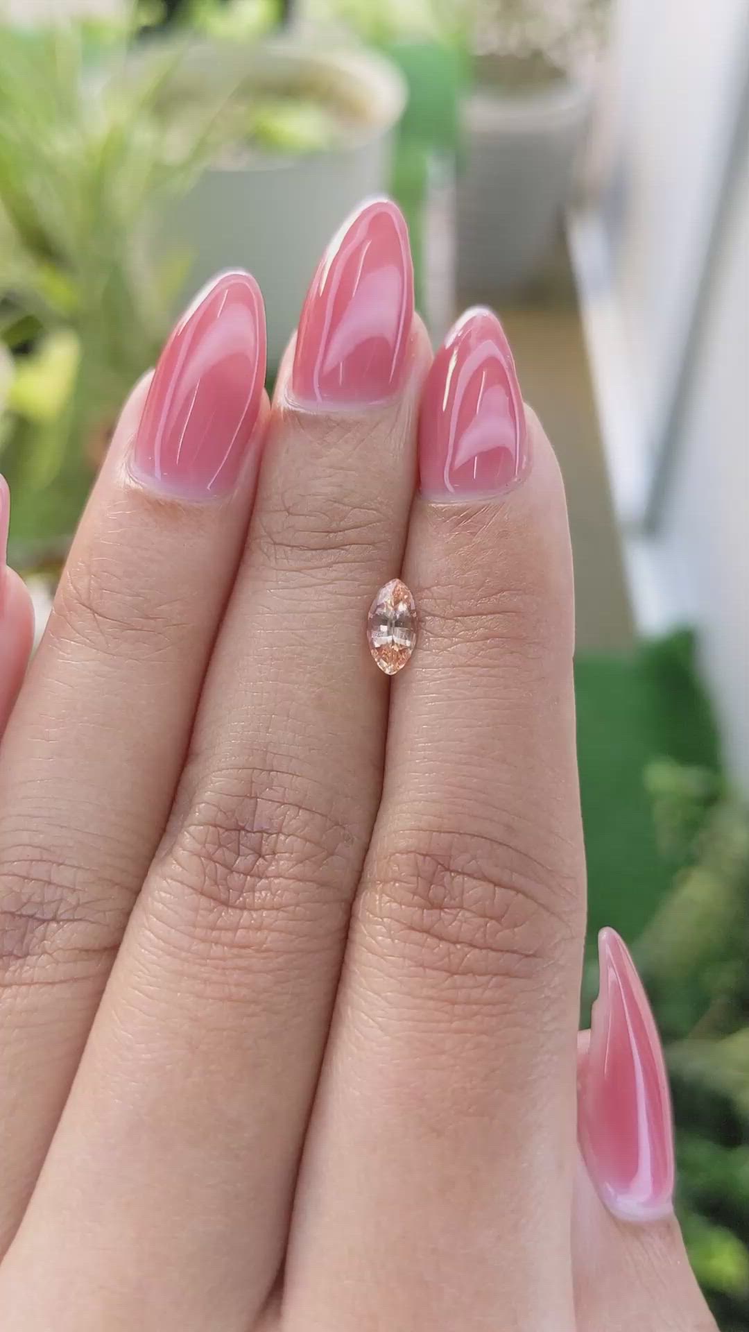 0.66 Ct. Padparadscha Sapphire from Ceylon (Sri Lanka) Size Video