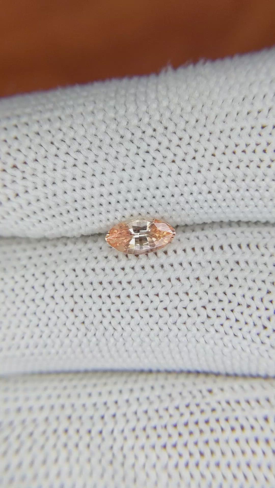 0.66 Ct. Padparadscha Sapphire from Ceylon (Sri Lanka) Size Video