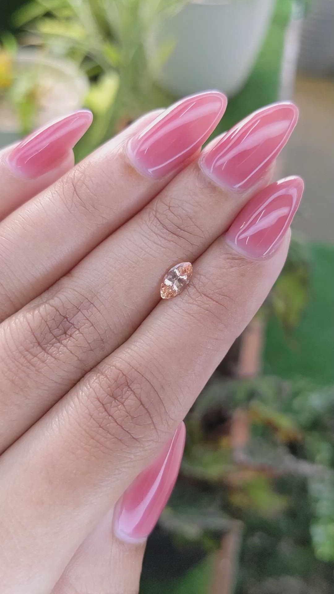 0.66 Ct. Padparadscha Sapphire from Ceylon (Sri Lanka) Size Video