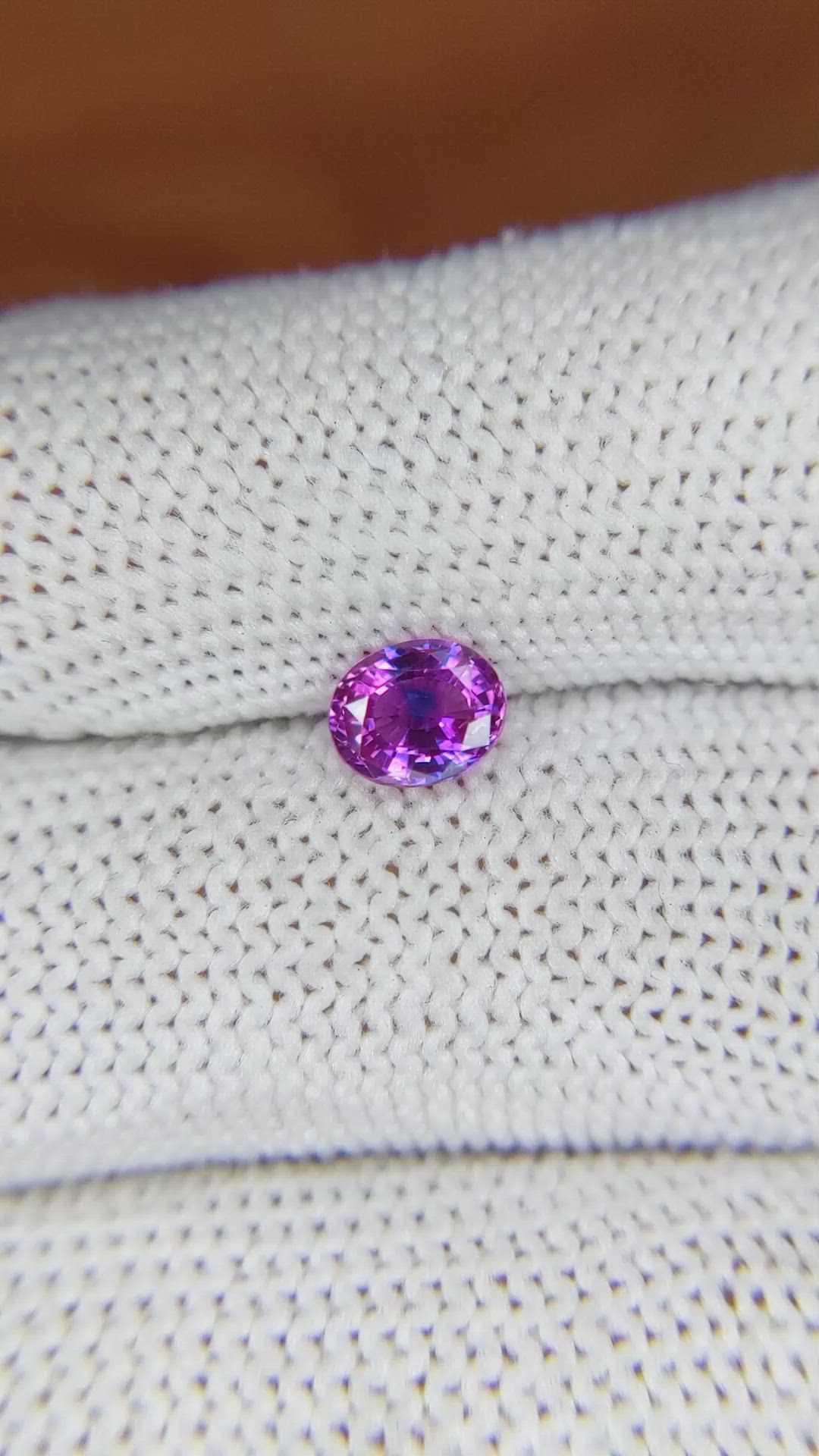 0.82 Ct. Pinkish Purple Sapphire from Ceylon (Sri Lanka) Size Video