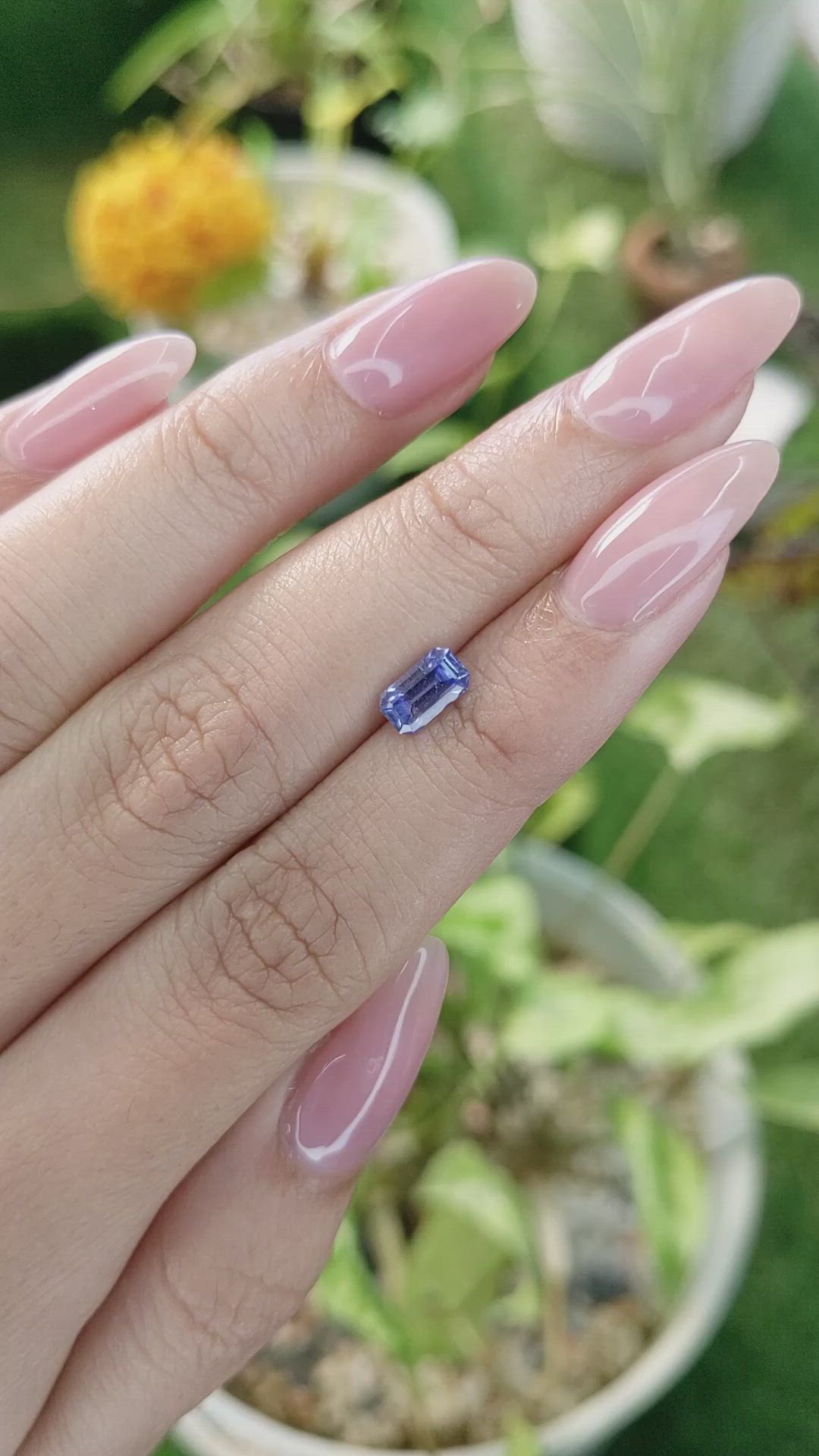 0.89 Ct. Violet Sapphire from Ceylon (Sri Lanka) Size Video