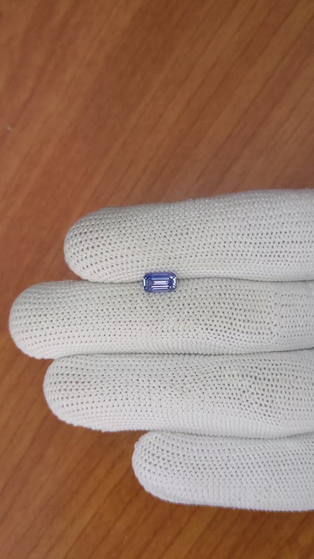 0.89 Ct. Violet Sapphire from Ceylon (Sri Lanka) Size Video