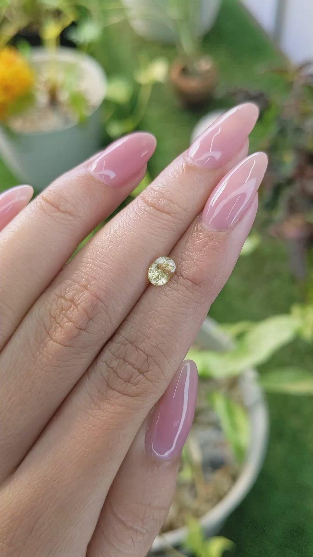 0.92 Ct. Yellow Sapphire from Ceylon (Sri Lanka) Size Video