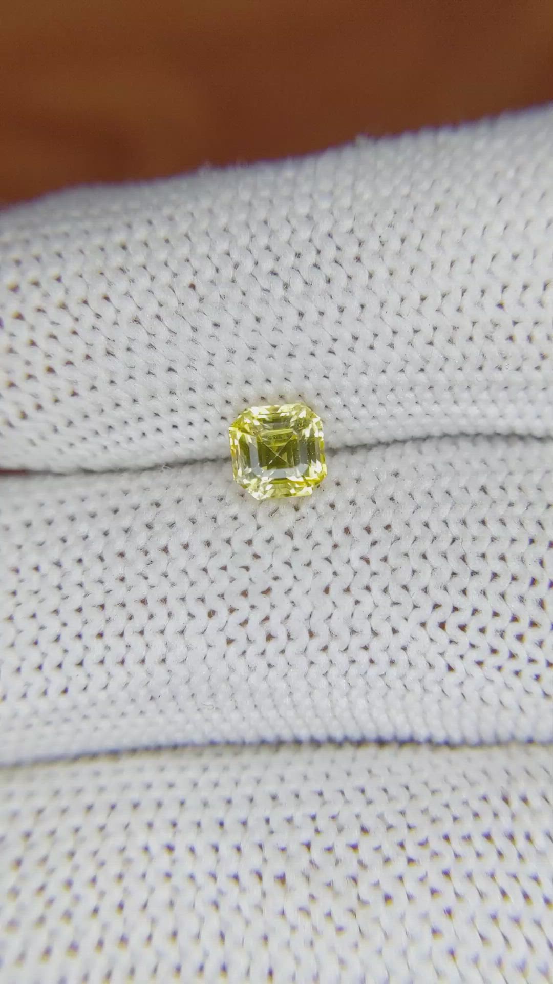 0.98 Ct. Yellow Sapphire from Ceylon (Sri Lanka) Size Video