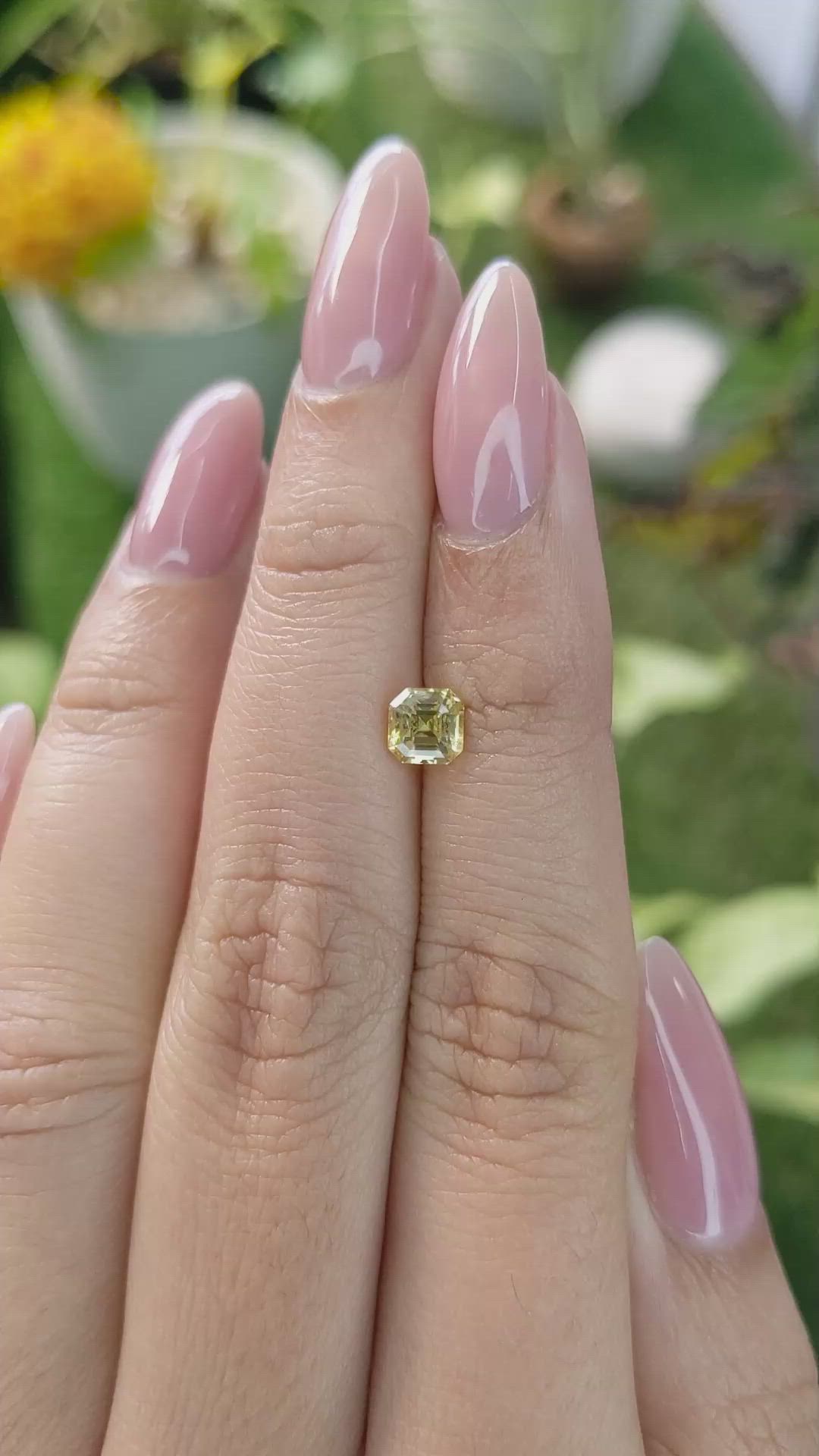 0.98 Ct. Yellow Sapphire from Ceylon (Sri Lanka) Size Video