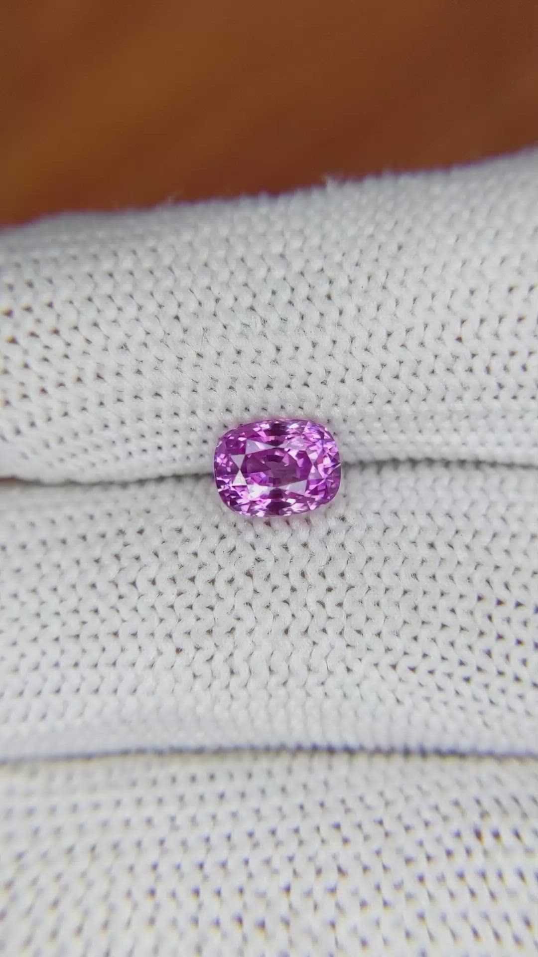 1.72 Ct. Pinkish Purple Sapphire from Ceylon (Sri Lanka) Size Video
