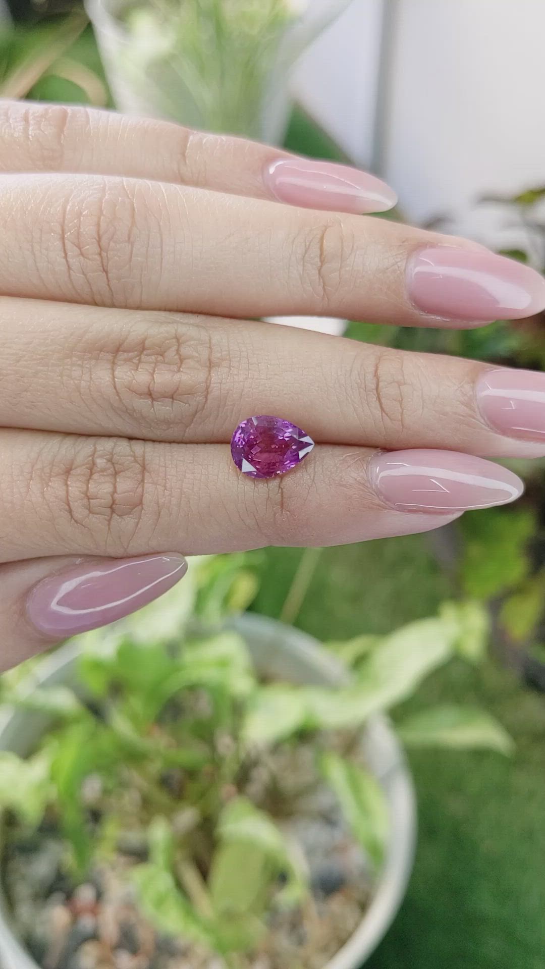 3.15 Ct. Purplish Pink Sapphire from Ceylon (Sri Lanka) Size Video
