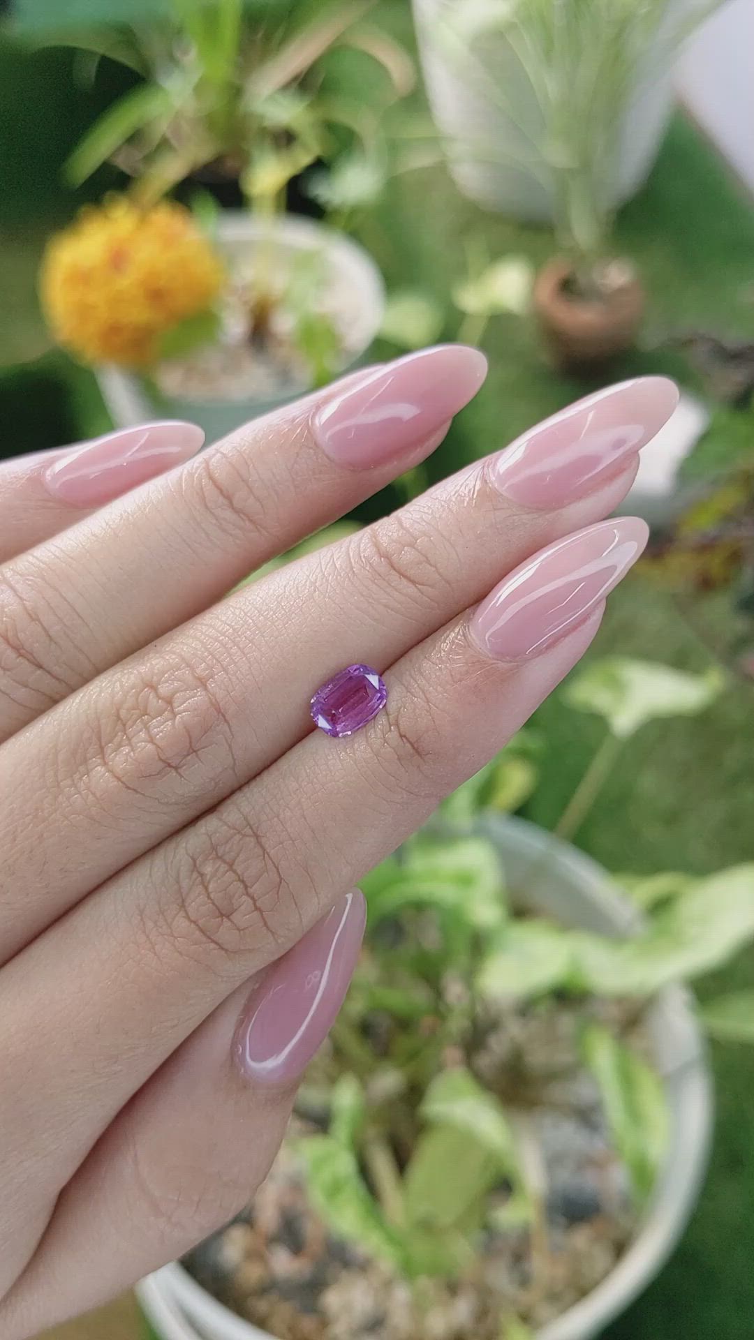 1.15 Ct. Pinkish Purple Sapphire from Ceylon (Sri Lanka) Size Video