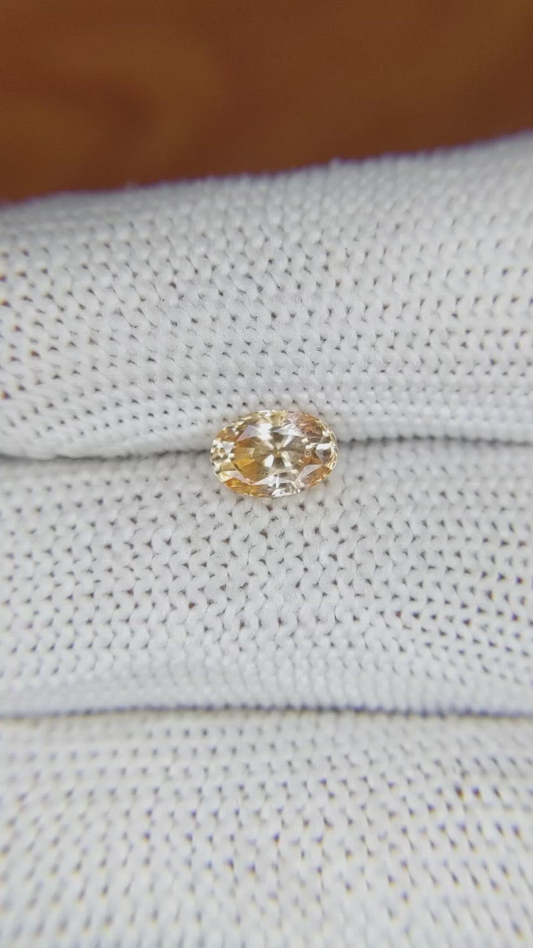 1.24 Ct. Peach Sapphire from Ceylon (Sri Lanka) Size Video