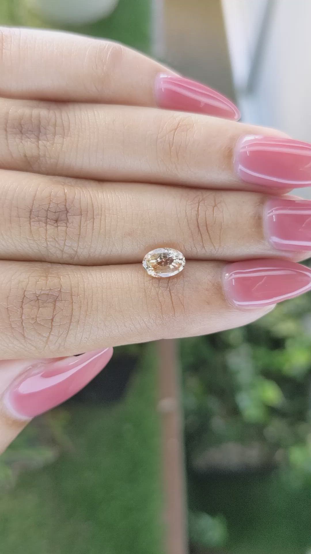 1.24 Ct. Peach Sapphire from Ceylon (Sri Lanka) Size Video