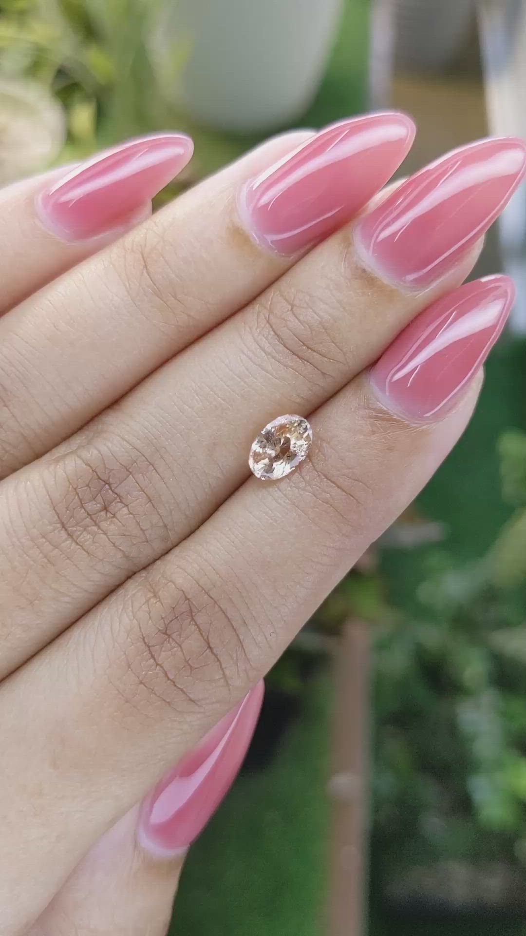 1.24 Ct. Peach Sapphire from Ceylon (Sri Lanka) Size Video