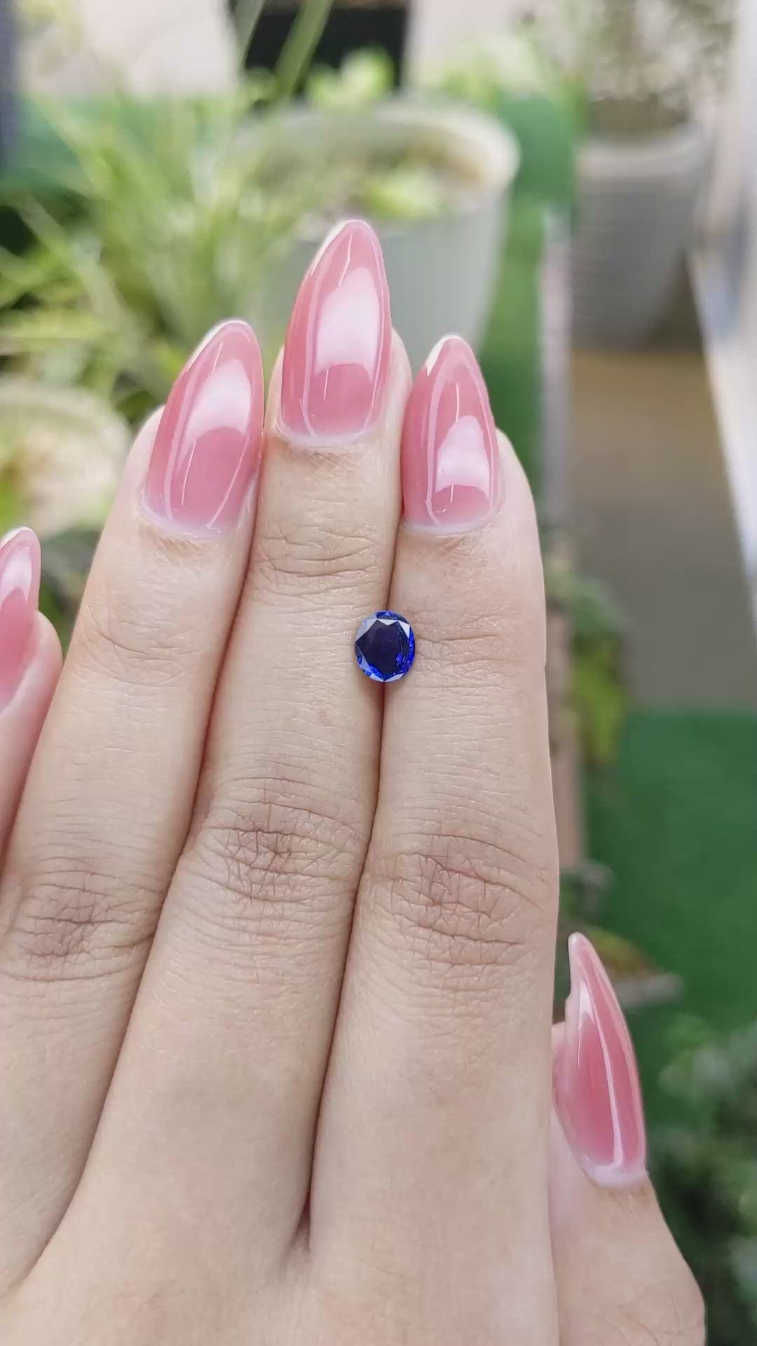 0.66 Ct. Blue Sapphire from Ceylon (Sri Lanka) Size Video