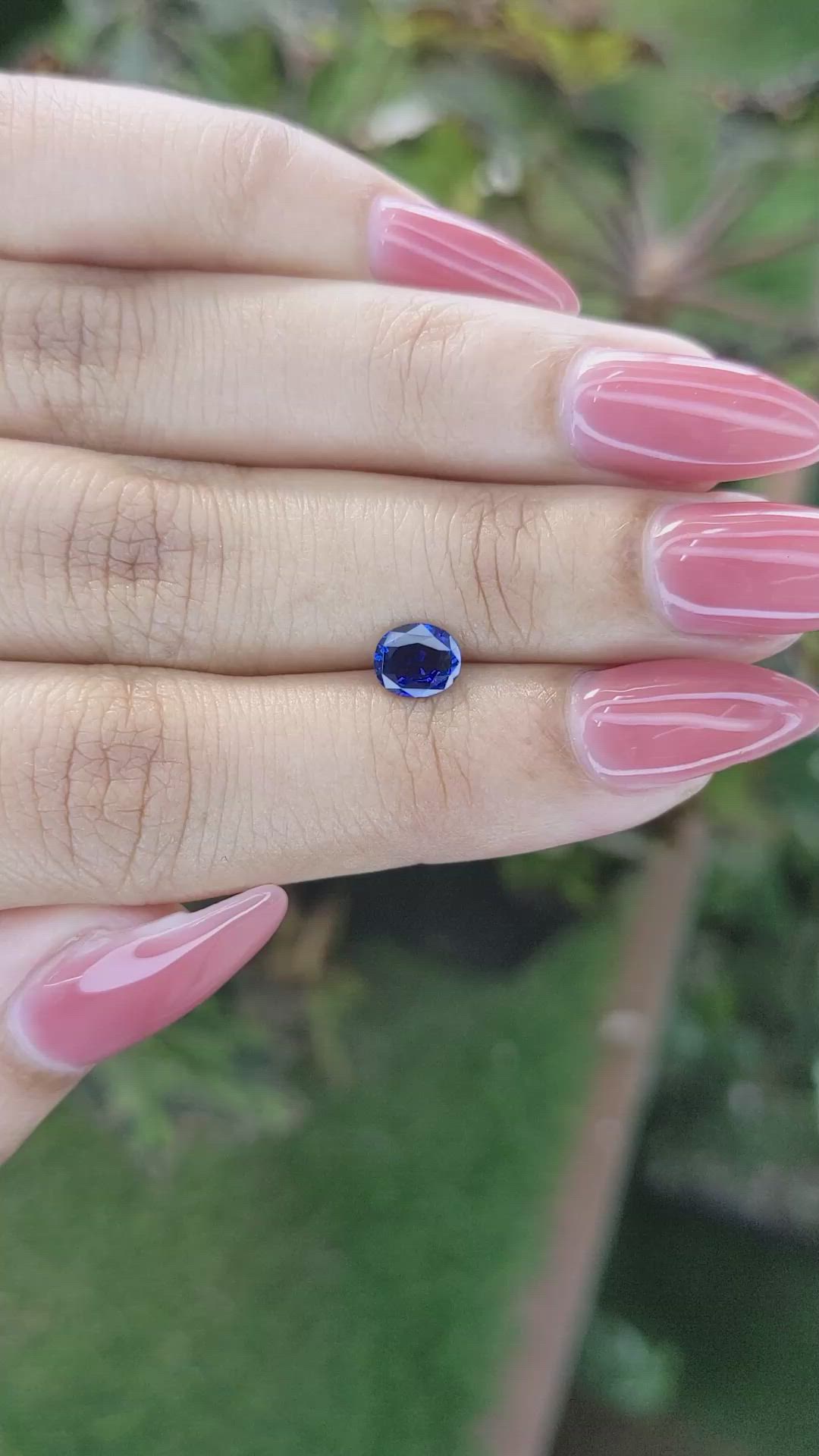 0.66 Ct. Blue Sapphire from Ceylon (Sri Lanka) Size Video