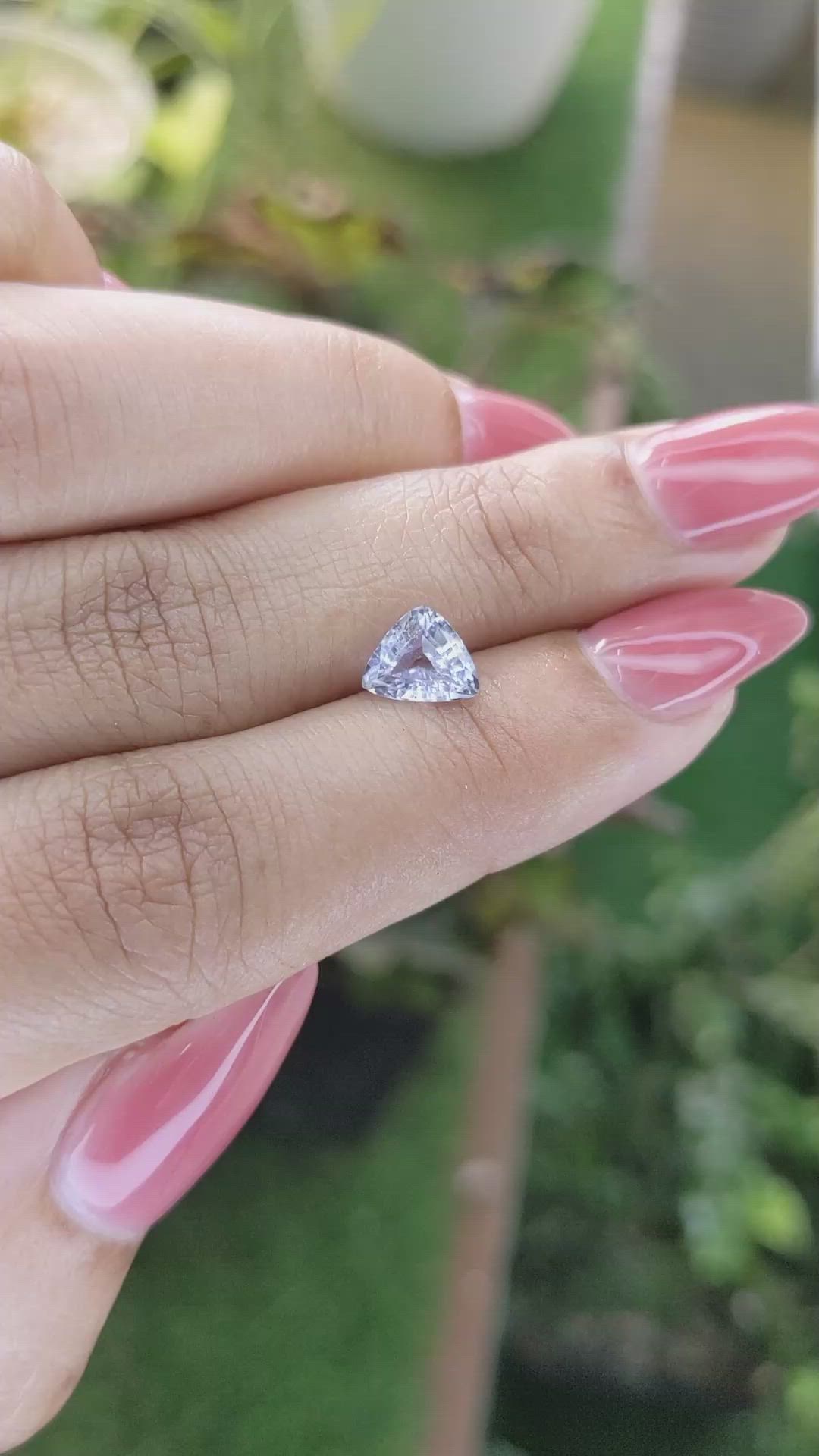 1.23 Ct. White Sapphire from Ceylon (Sri Lanka) Size Video
