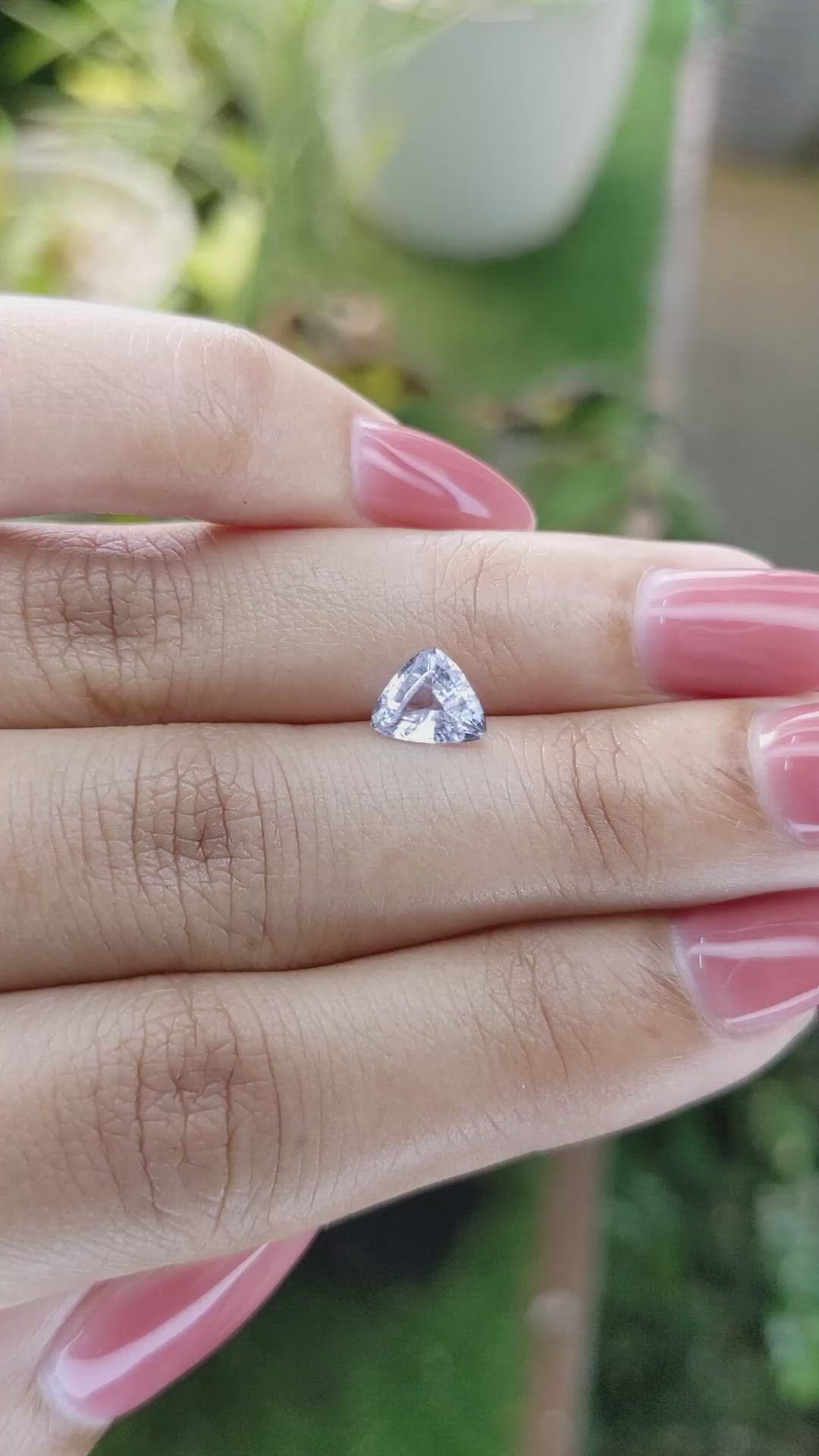 1.23 Ct. White Sapphire from Ceylon (Sri Lanka) Size Video