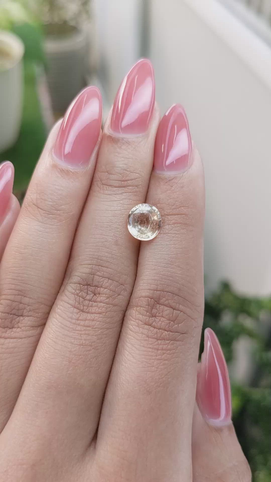 2.13 Ct. Peach Sapphire from Ceylon (Sri Lanka) Size Video